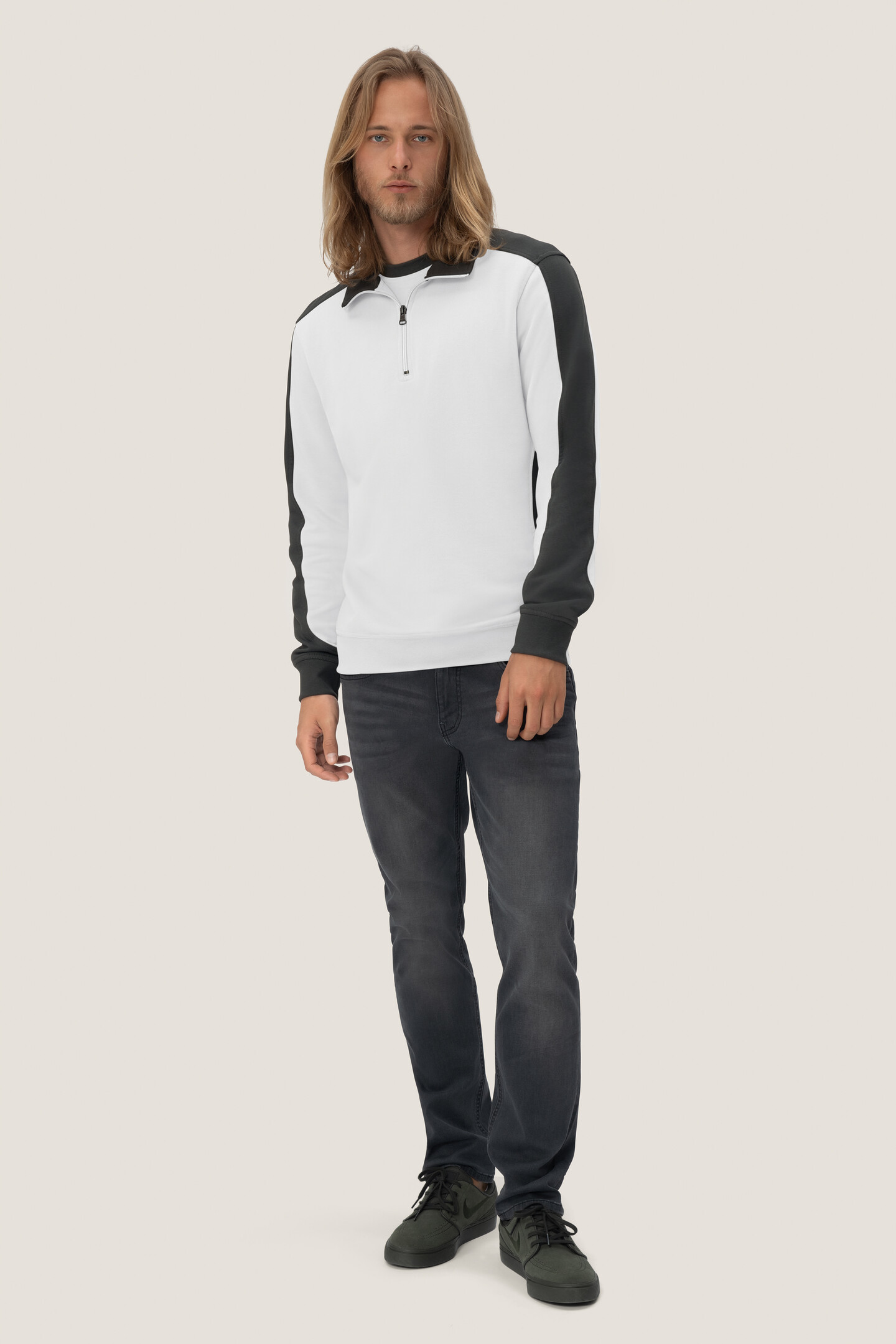 HAKRO Zip-Sweatshirt 476 Contrast Mikralinar® HAKRO Zip-Sweatshirt 476 Contrast Mikralinar®
