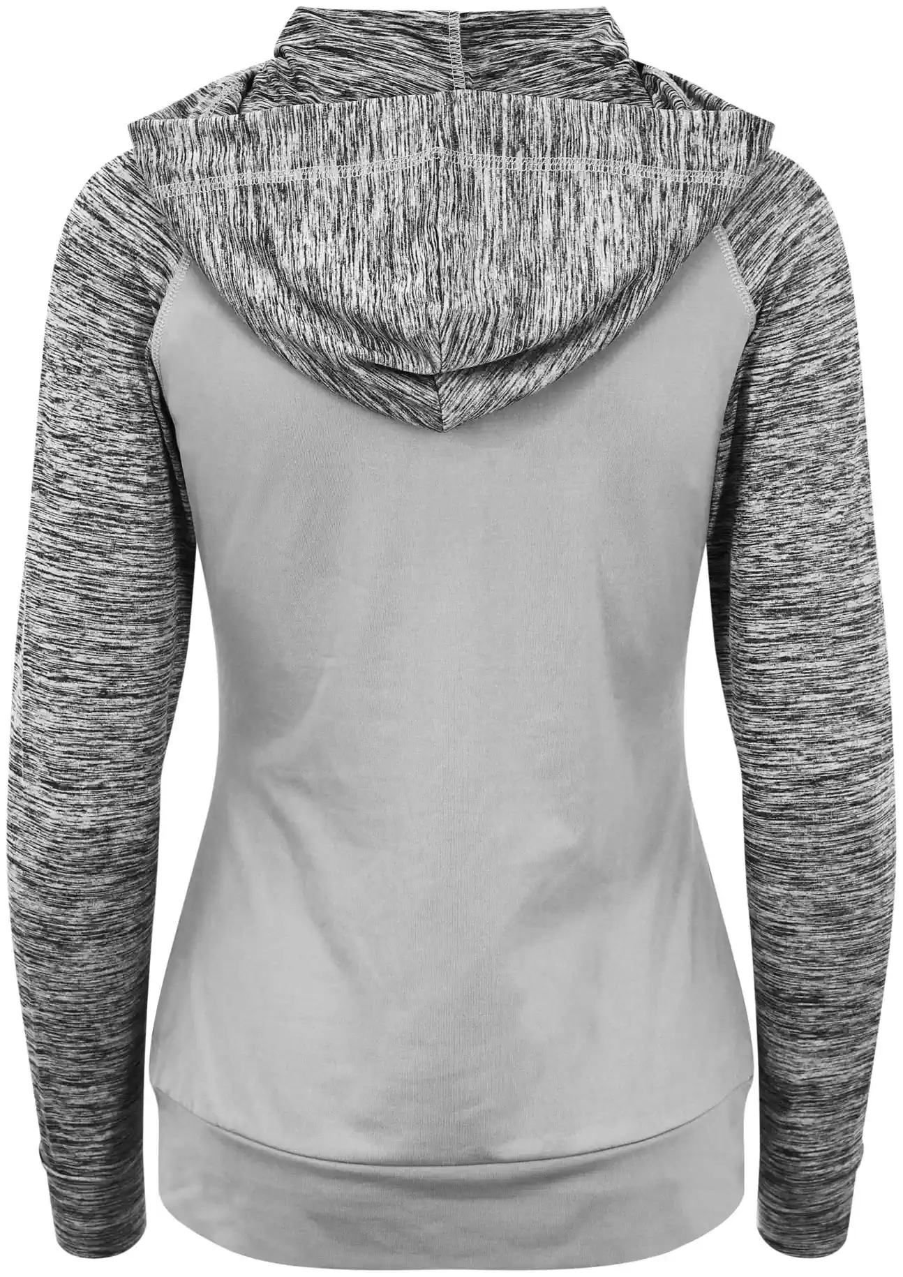 justcool-jc058-womens-cool-contrast-zoodie-grey-greymelange-back-3 Just Cool Women's Cool Contrast Zoodie