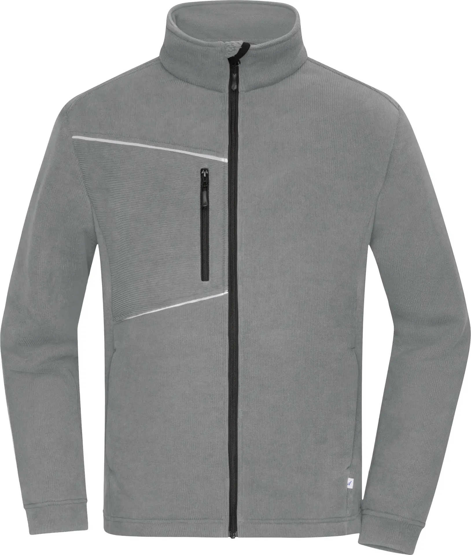 jn1870-fleece-jacket-corduroy-look-steelgrey-front-3 James & Nicholson Fleece Jacket - Corduroy Look