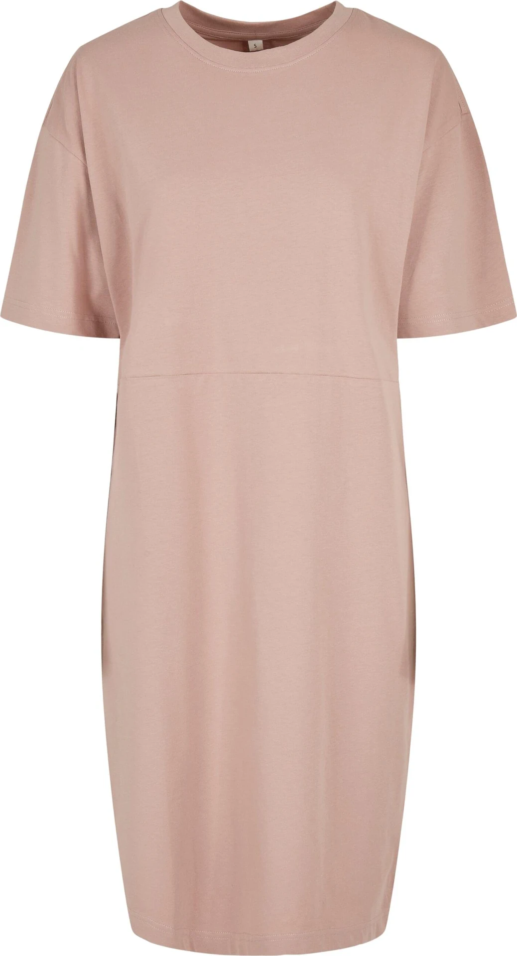 BYB-BY181-ladies-organic-oversized-slit-t-shirt-dress-duskrose-front-4 Build Your Brand Ladies Organic Oversized Slit Tee Dress