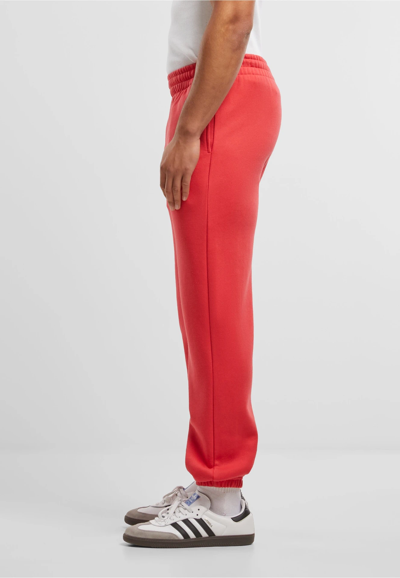 BYB-BB002-basic-sweatpants-cityred-model-1 Build Your Brand Basic Sweatpants