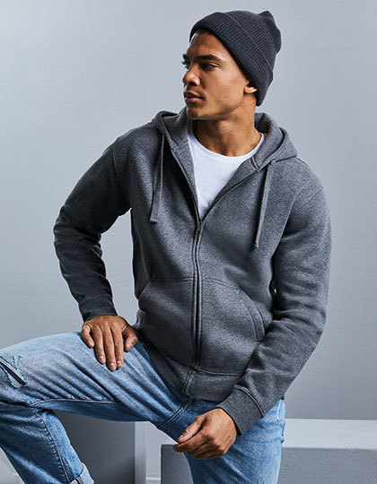 Russell Men`s Authentic Melange Zipped Hood Sweat