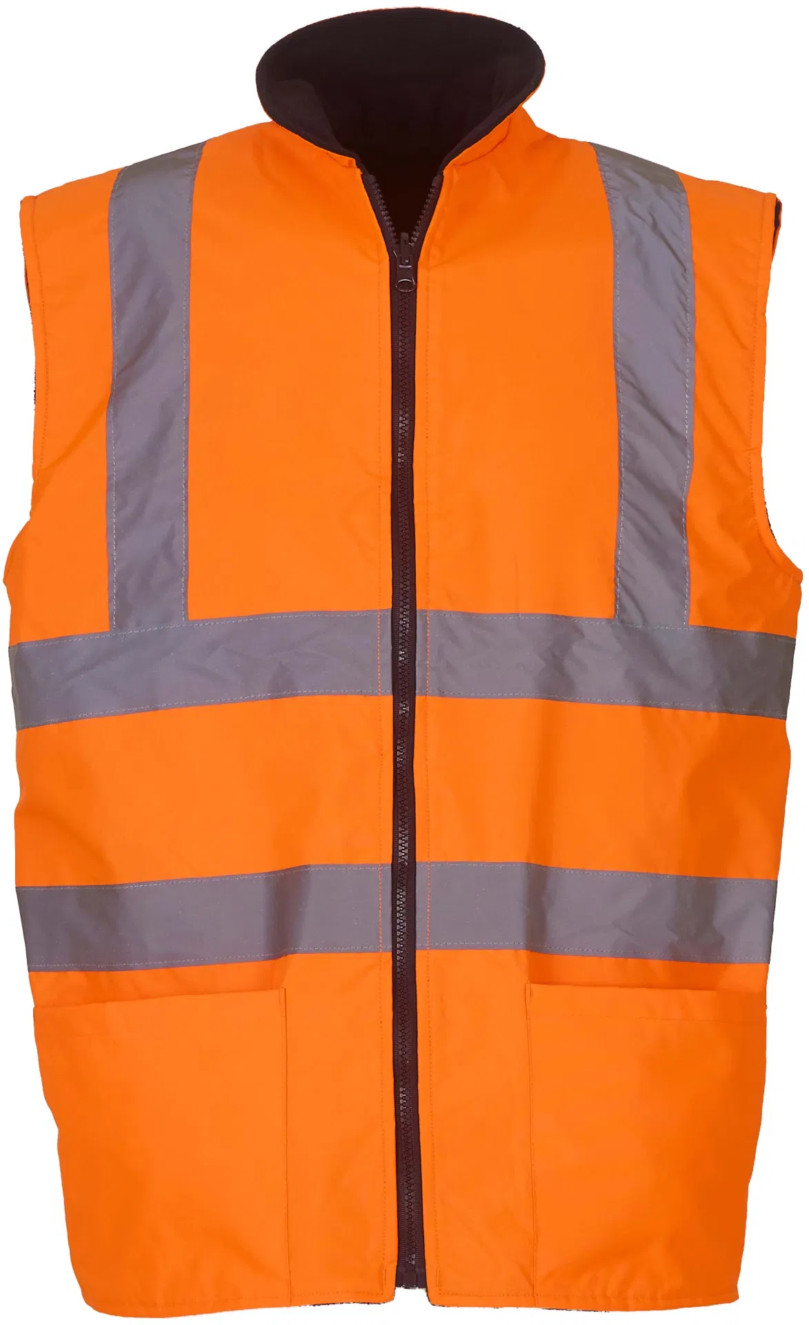 yoko-hv008-reversible-fleece-bodywarmer-hi-vis-orange-front-1 YOKO Reversible Fleece Bodywarmer