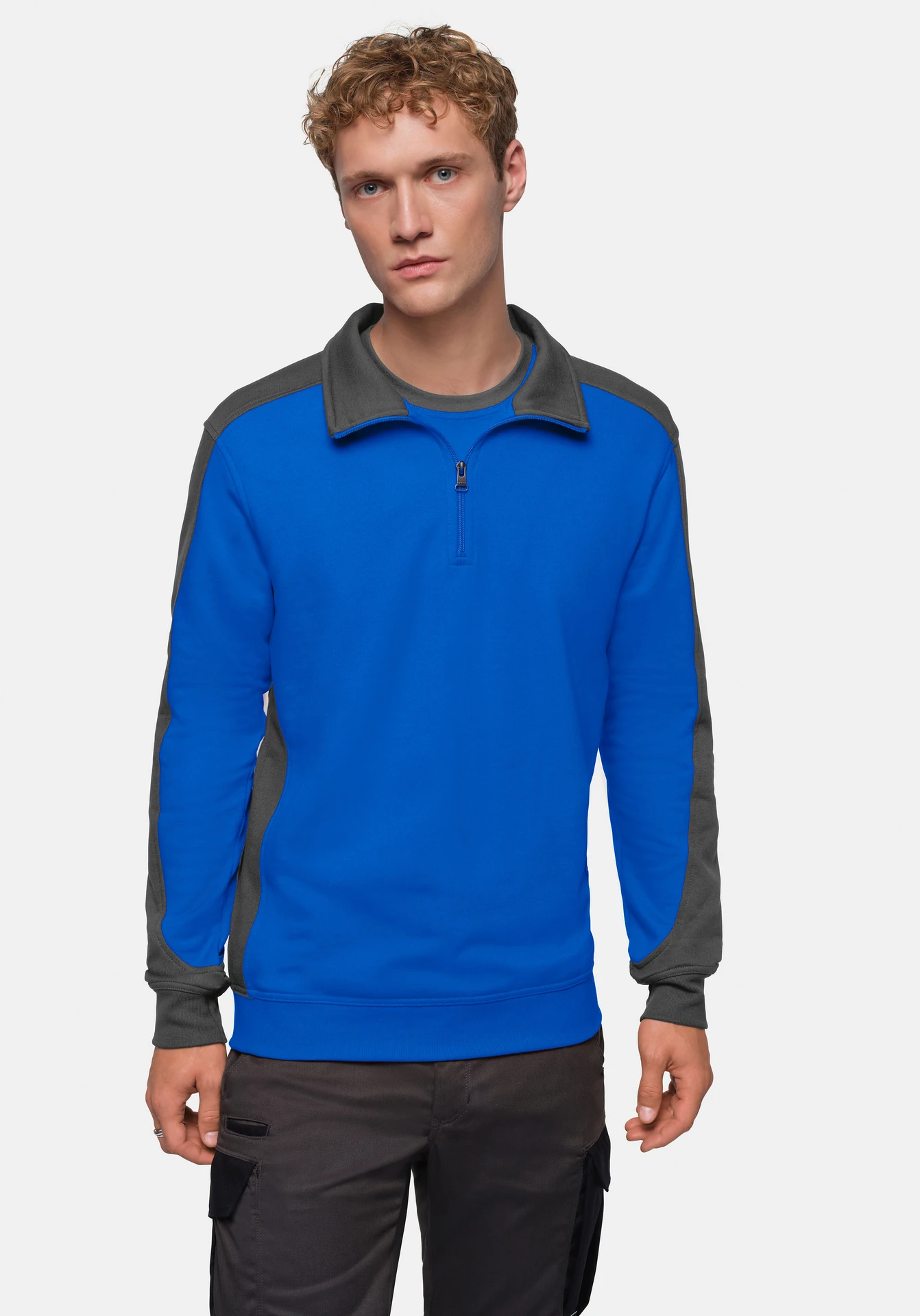 HAKRO Zip-Sweatshirt 476 Contrast Mikralinar®