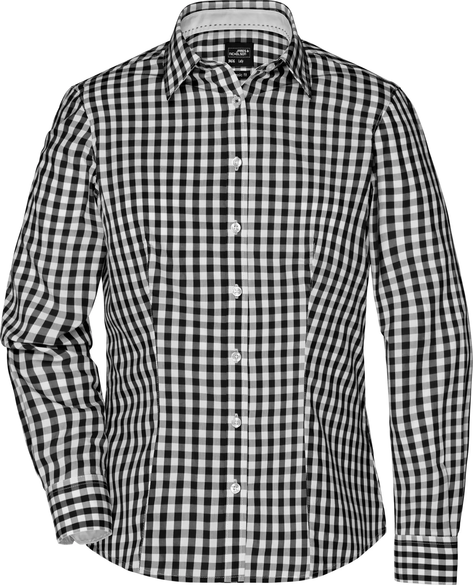 James & Nicholson Ladies Checked Blouse 