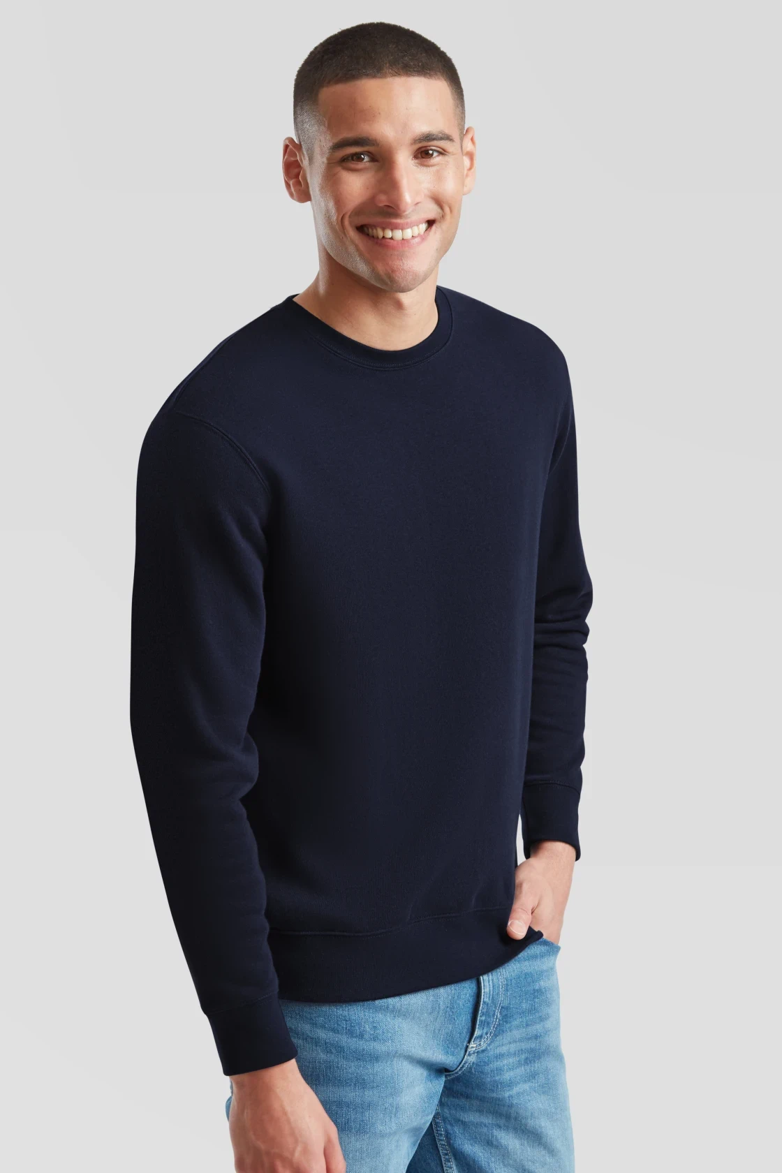 fruit-of-the-loom-62-154-0-premium-set-in-sweatshirt-deepnavy-model-1 F.O.L. Premium Set-In Sweat