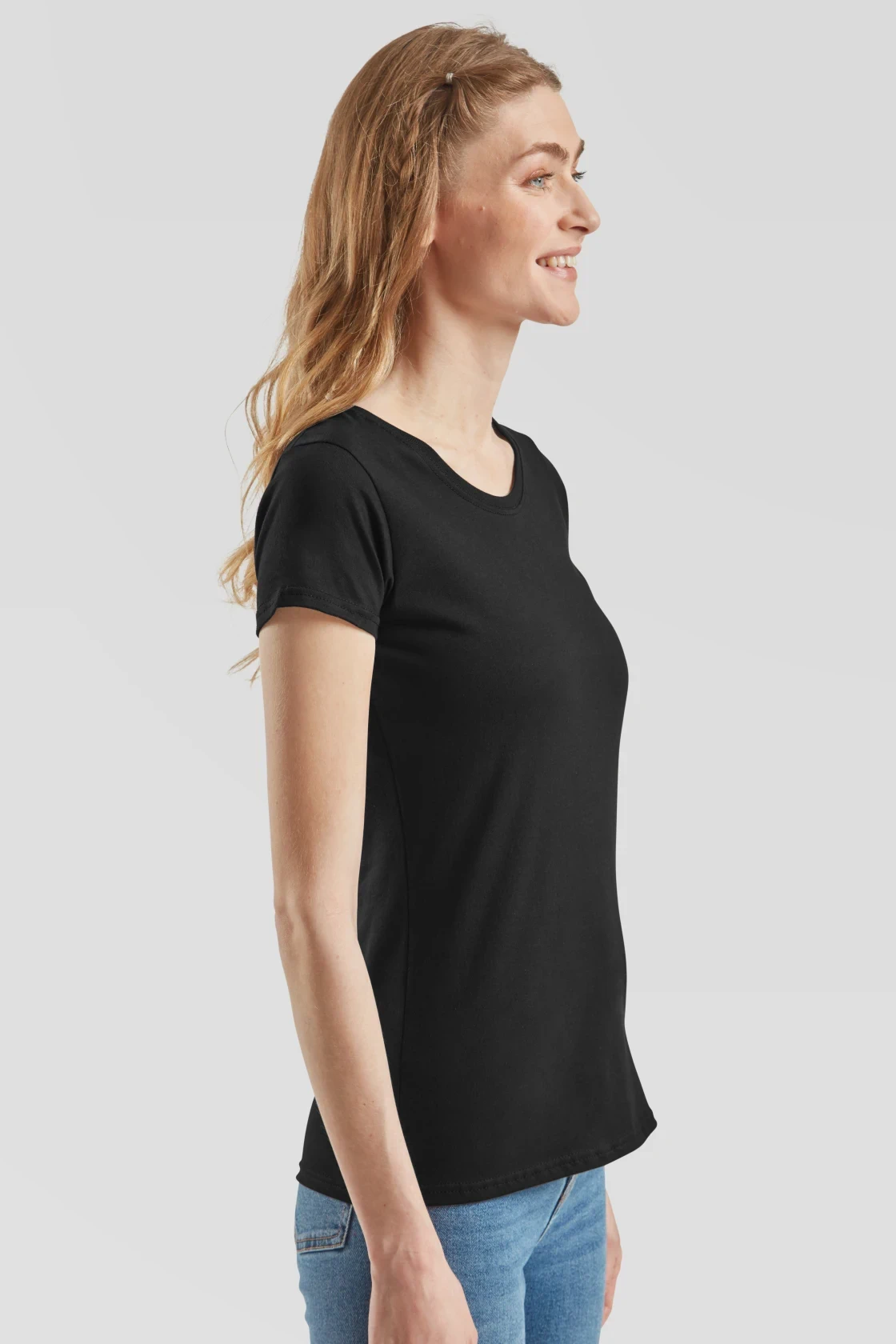 fruit-of-the-loom-61-424-0-ladies-iconic-195-t-shirt-black-model-1 F.O.L. Ringspun Premium T Lady-fit