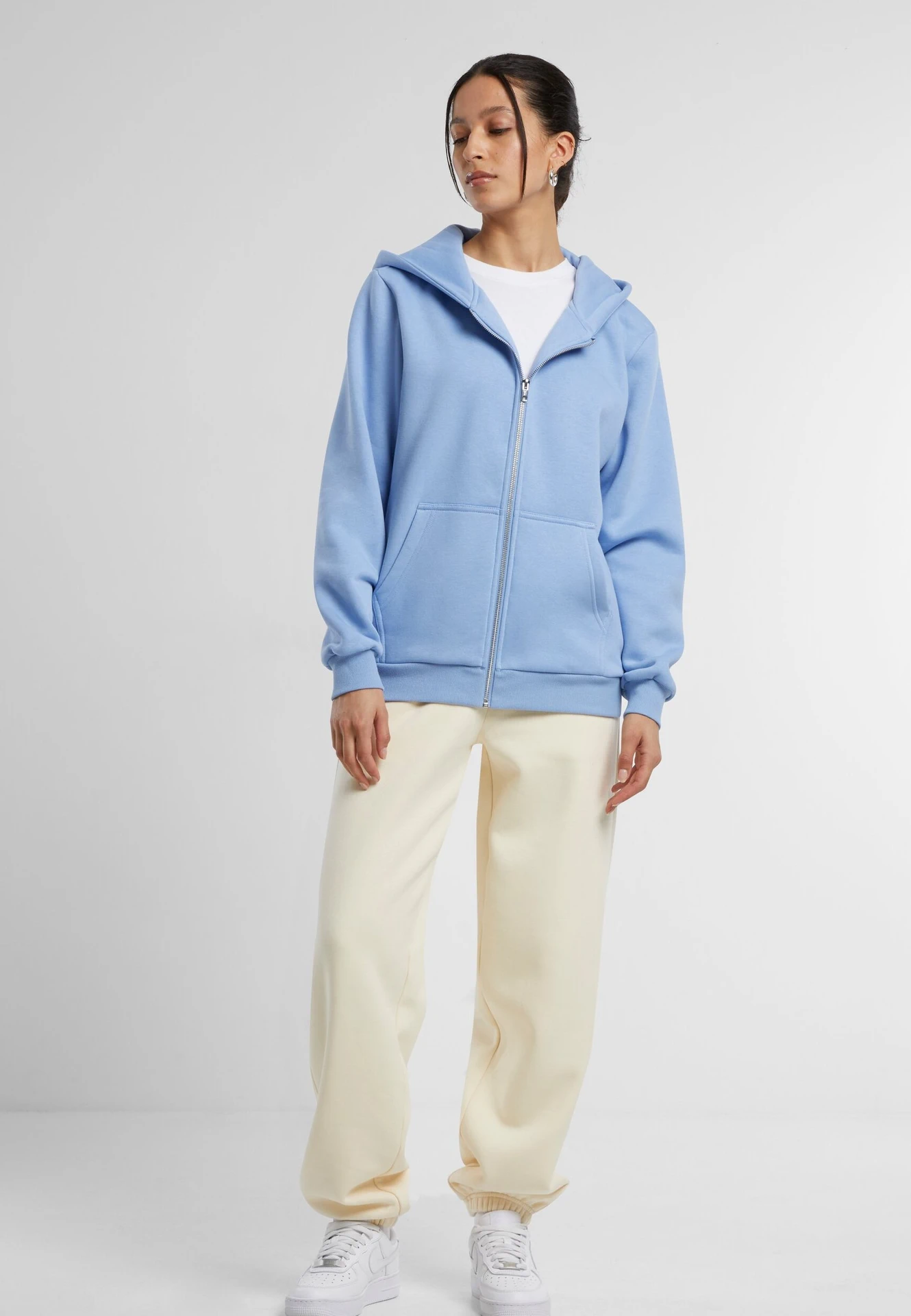 Build Your Brand Ladies Fluffy Zip Hoody