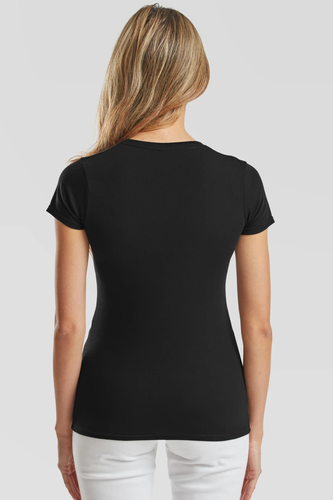 fruit-of-the-loom-61-432-0-ladies-iconic-150-t-shirt-black-model-2 F.O.L. Ladies Iconic T