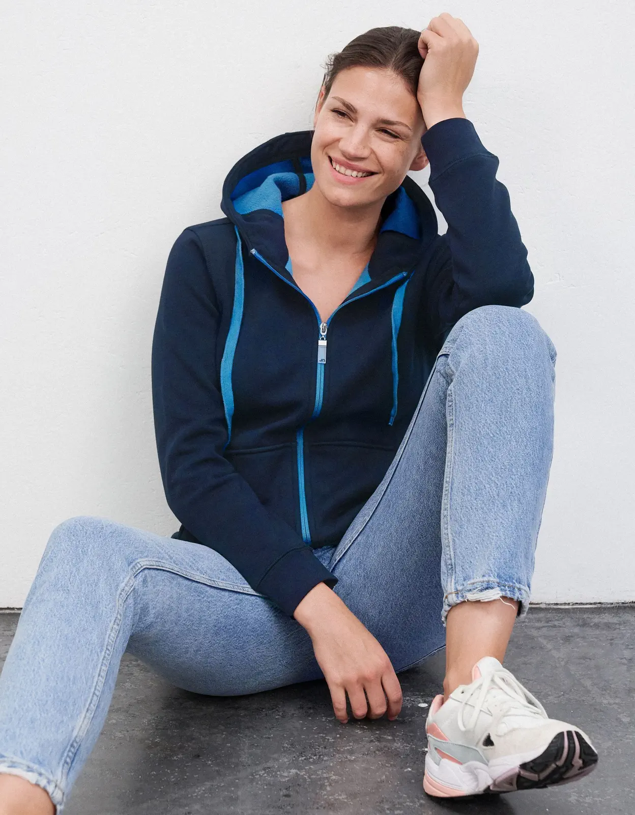 jn354-ladies-doubleface-jacket-model-2 James & Nicholson Ladies Doubleface Jacket