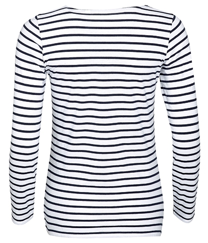 SOL'S Women's Long Sleeve Striped T-Shirt Marine SOL'S Women's Long Sleeve Striped T-Shirt Marine