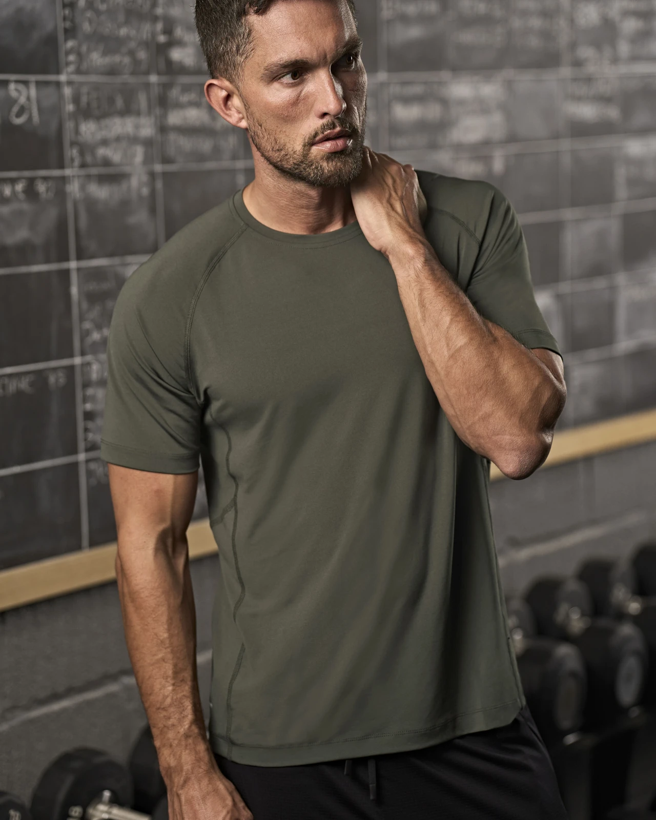 tee-jays-7020-mens-cooldry-t-shirt-deepgreen-model-0 Tee Jays Men's CoolDry Tee