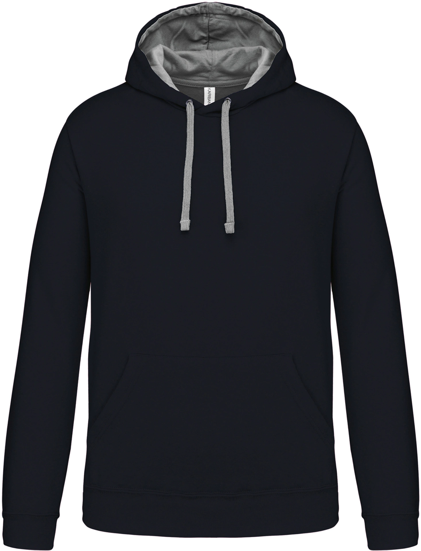 kariban-K446-kontrast-kapuzen-sweater-navy-finegrey-front-3 Kariban Kontrast Kapuzen Sweater
