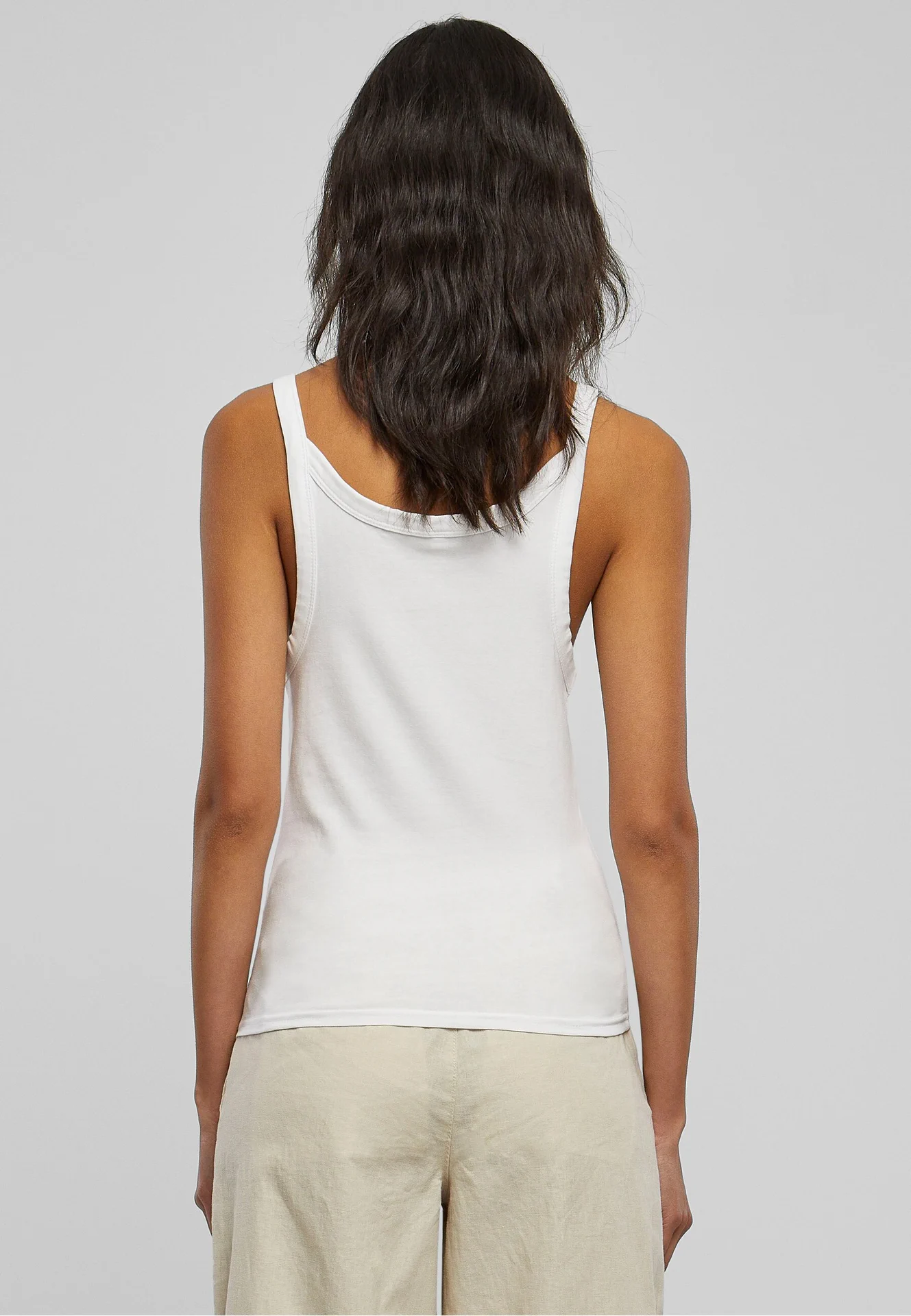 BYB-BY209-ladies-everyday-top-white-model-2 Build Your Brand Ladies Everyday Top