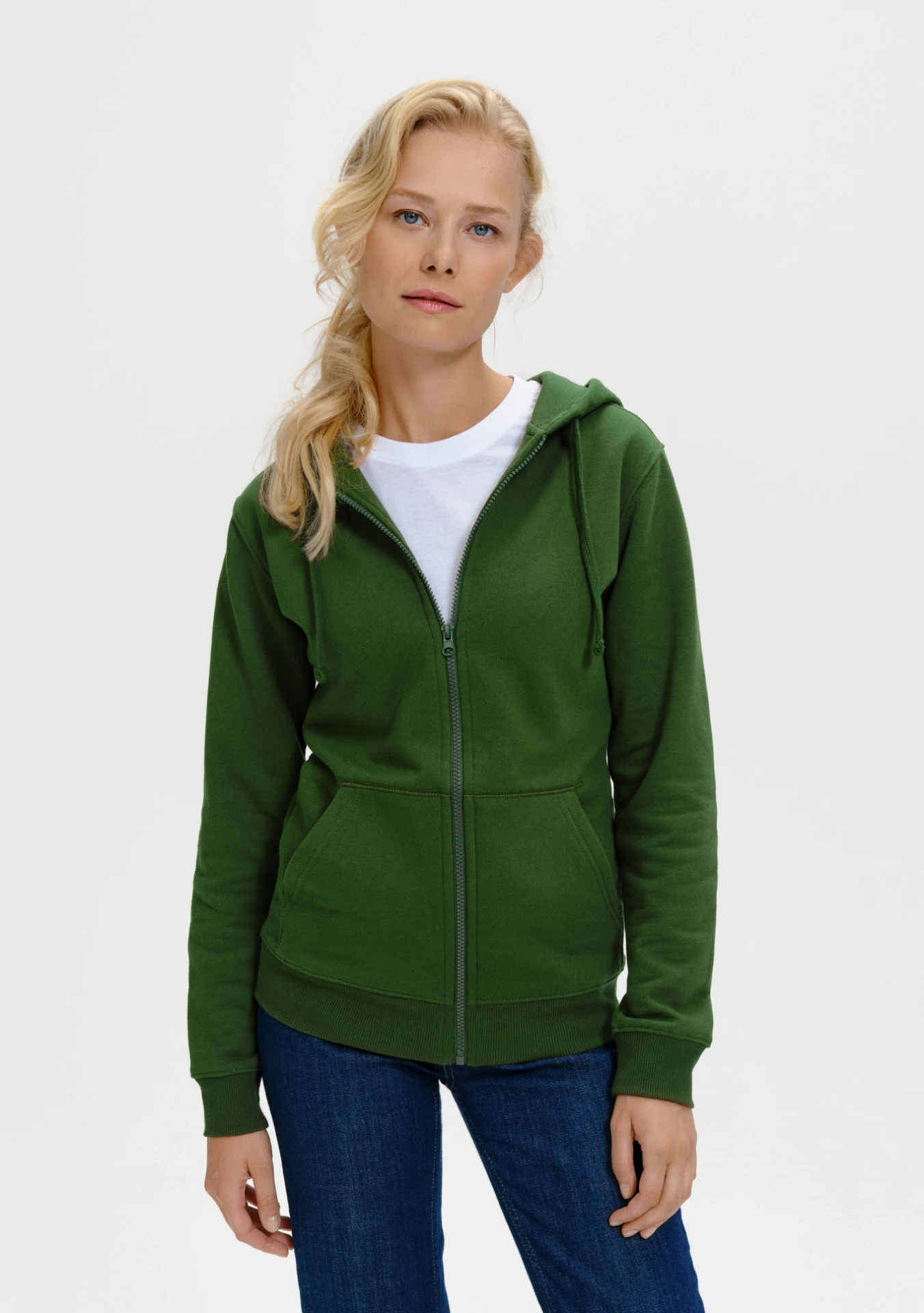 malfini-411-trendy-zipper-sweatshirt-damen-flaschengruen-model-0 MALFINI Sweatshirt Damen Trendy Zipper 411
