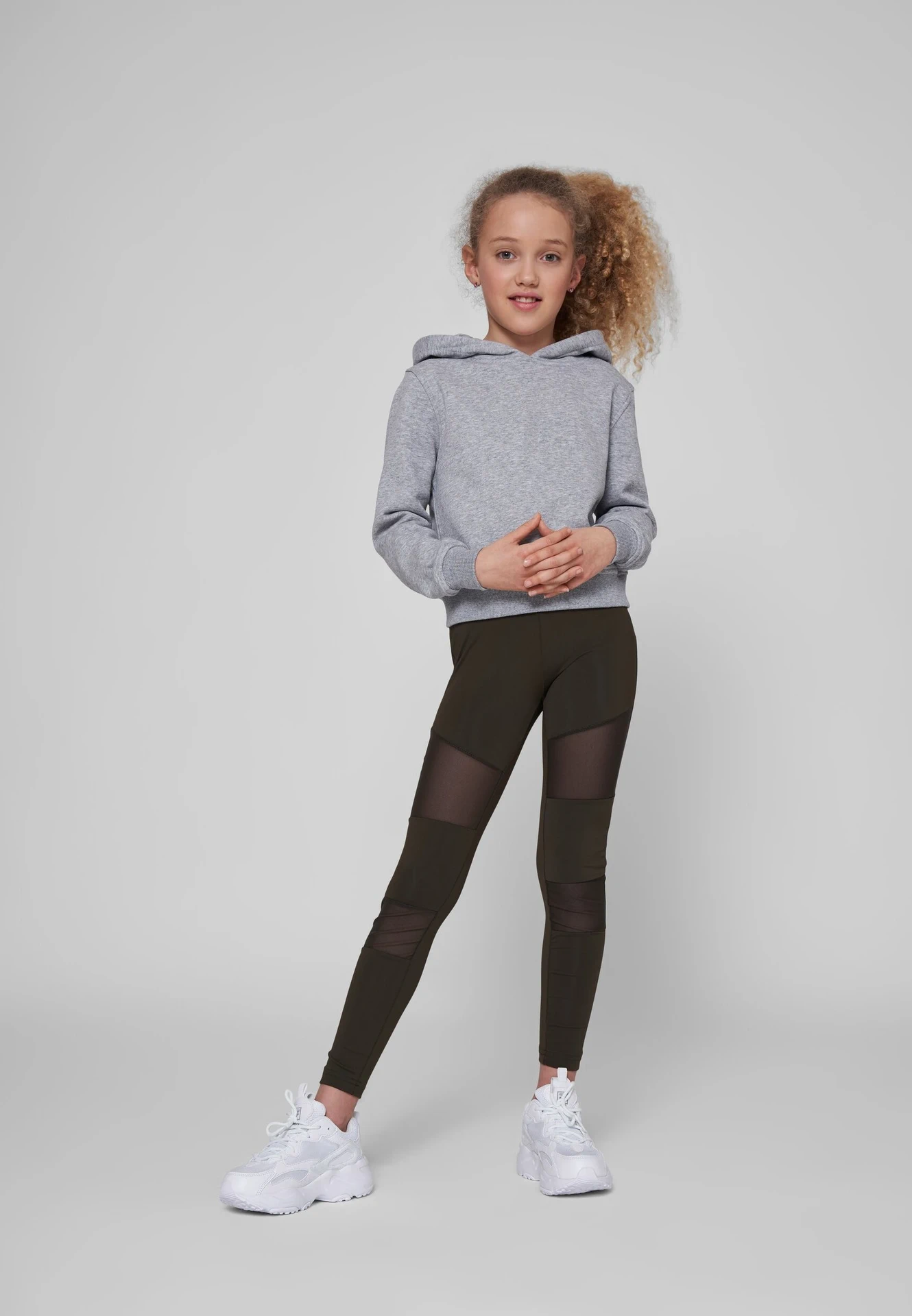 Build Your Brand Girls Cropped Sweat Hoody