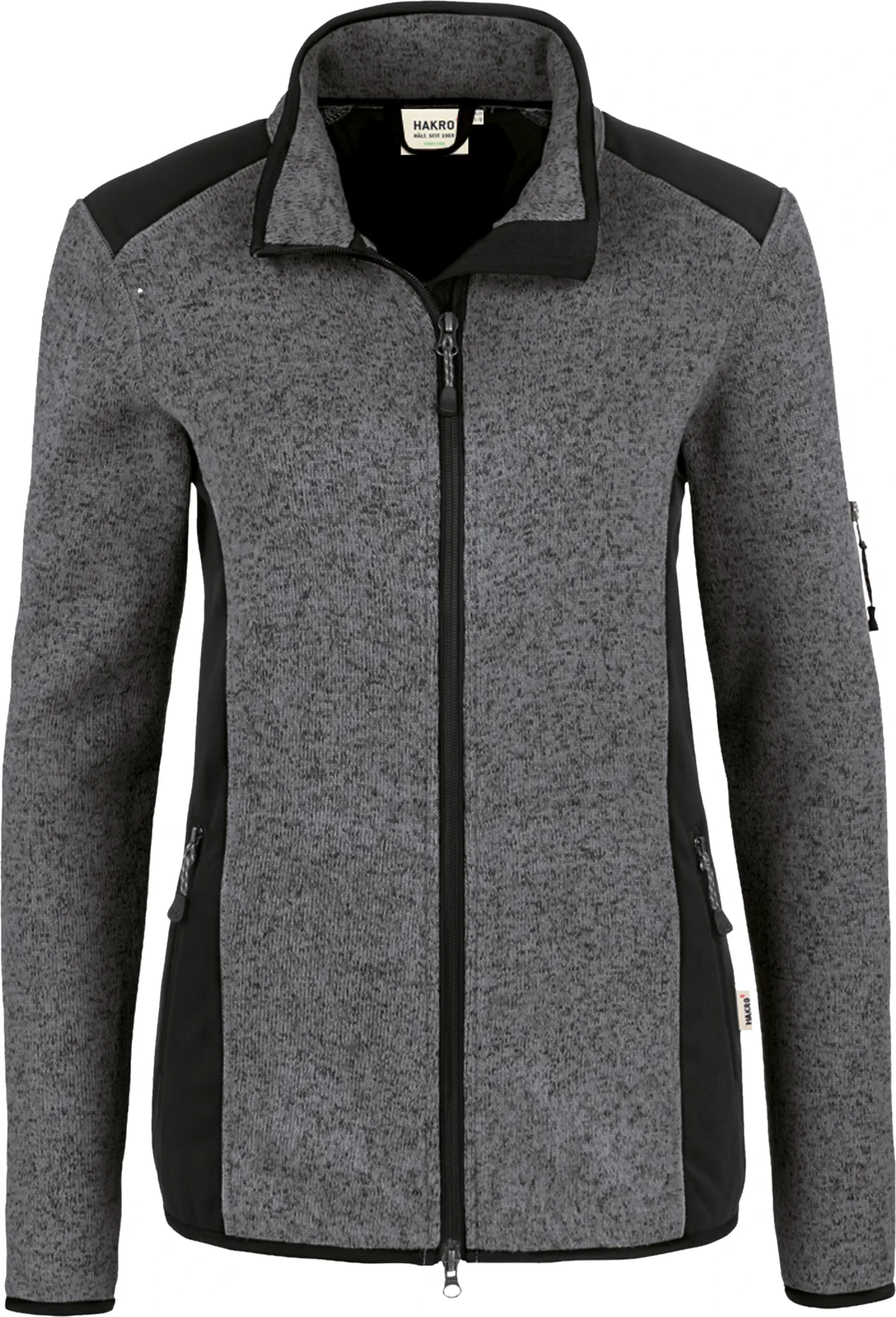 hakro-236-damen-strickfleecejacke-anthrazitmeliert-front-1 HAKRO Women-Strickfleece-Jacke 236 Churchill