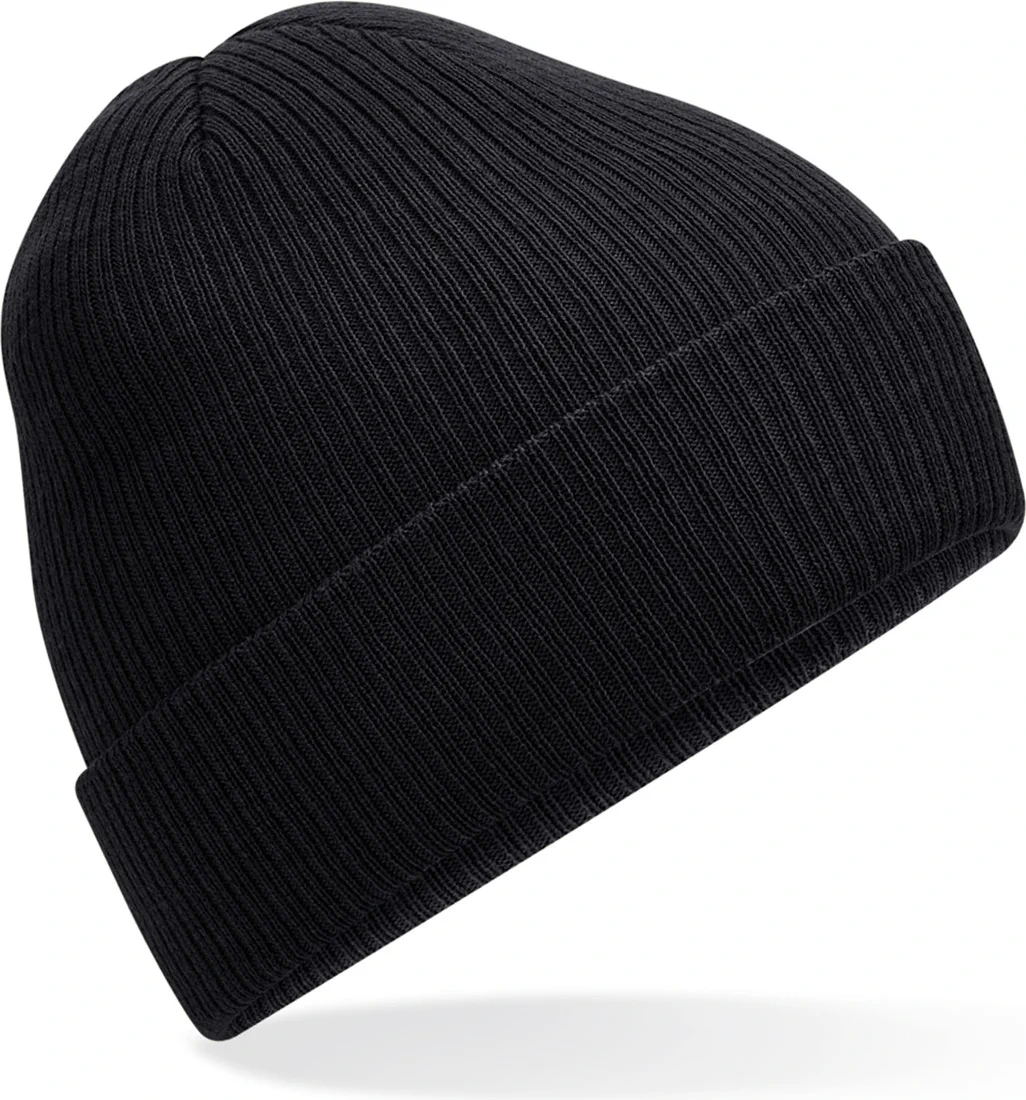 beechfield-b376r-polylana-ribbed-beanie-black-front-1 Beechfield Polylana® Ribbed Beanie
