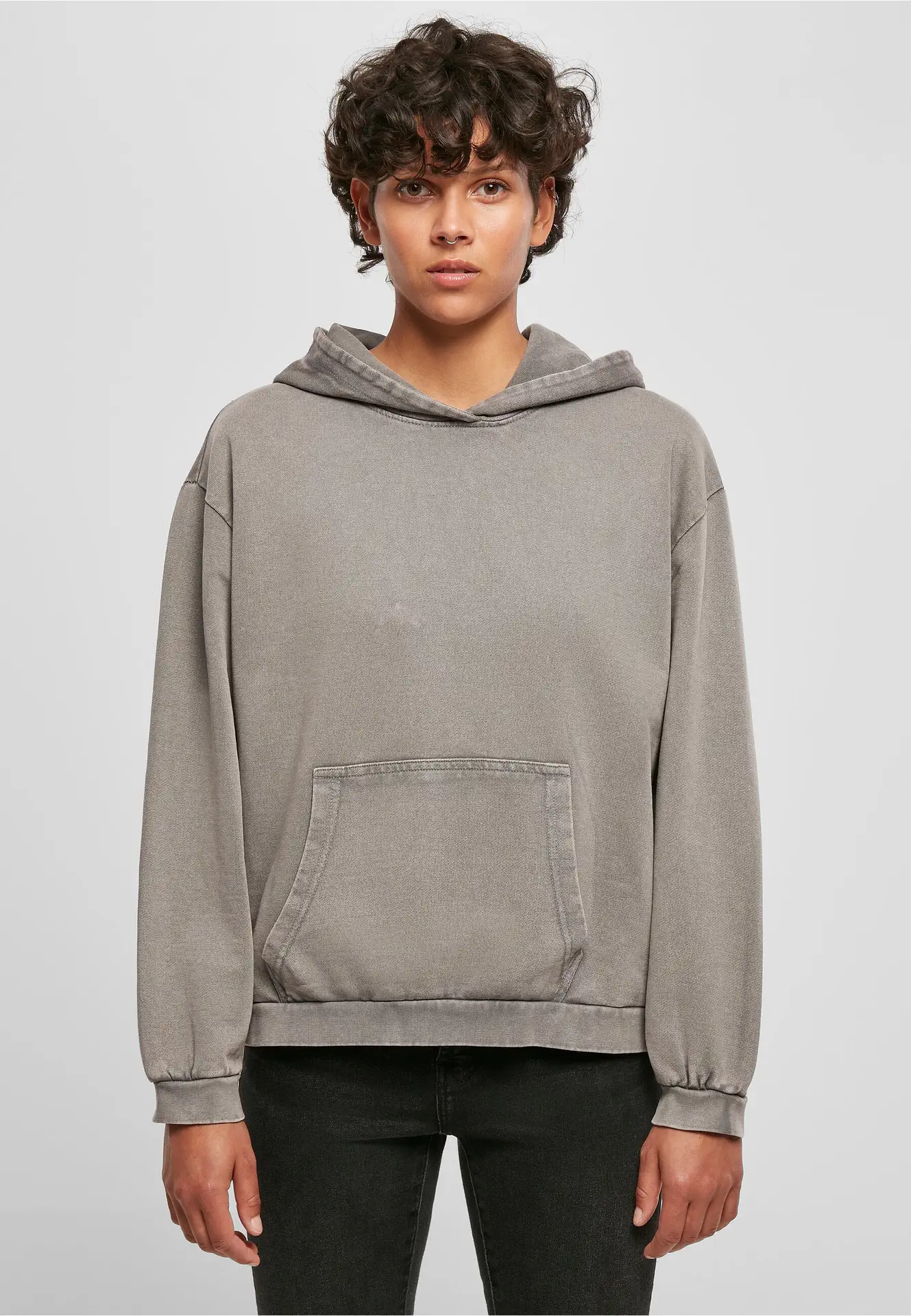 Build Your Brand Ladies Acid Washed Oversize Hoody