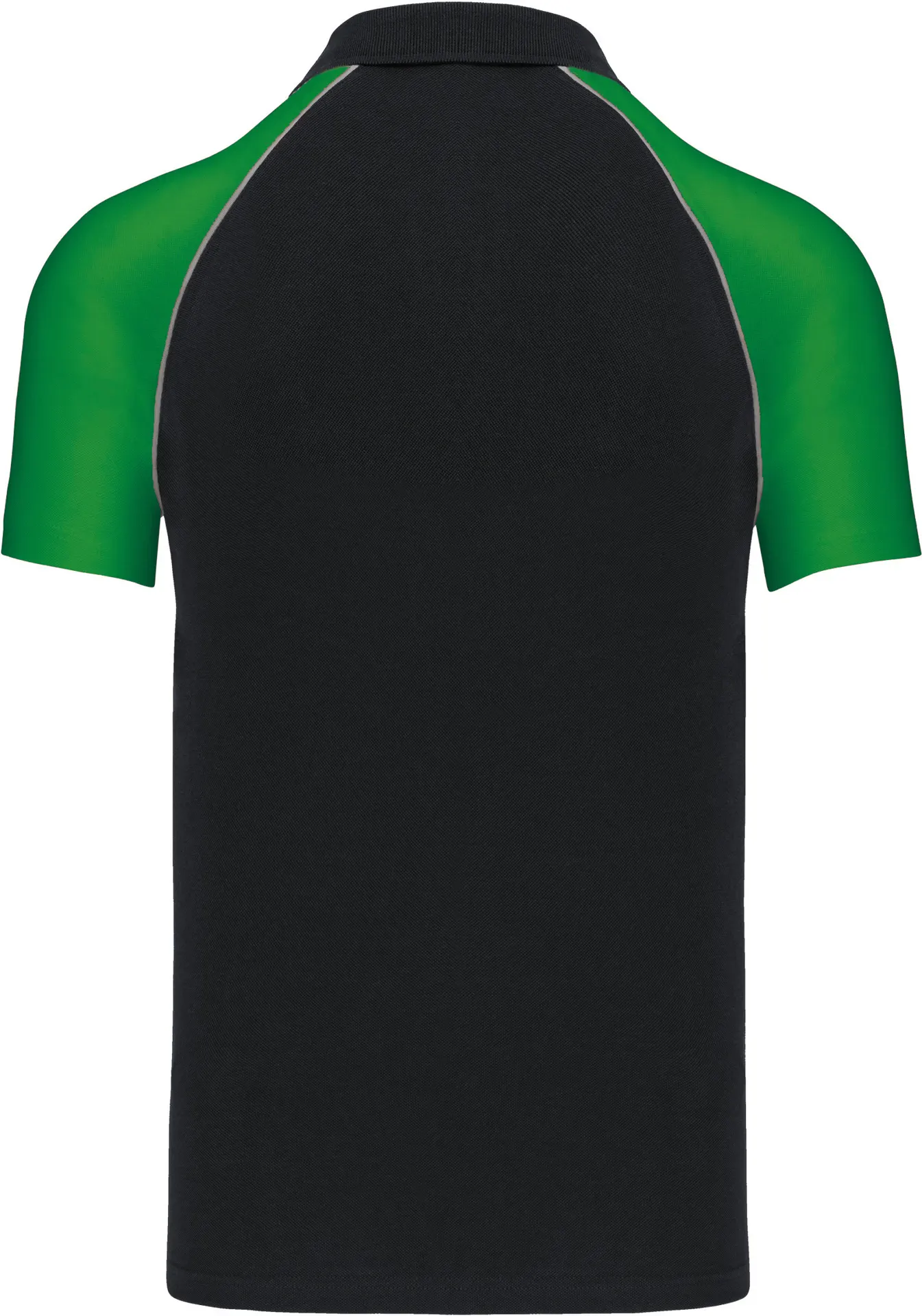 kariban-K226-baseball-pique-polo-black-lightgrey-green-back-6 Kariban Baseball Piqué Polo Shirt