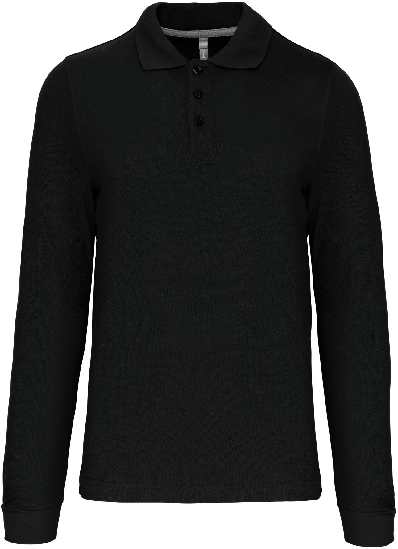 kariban-K243-herren-pique-polo-langarm-black-front-3 Kariban Herren Piqué Polo langarm