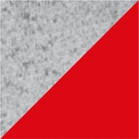 light grey melange/red