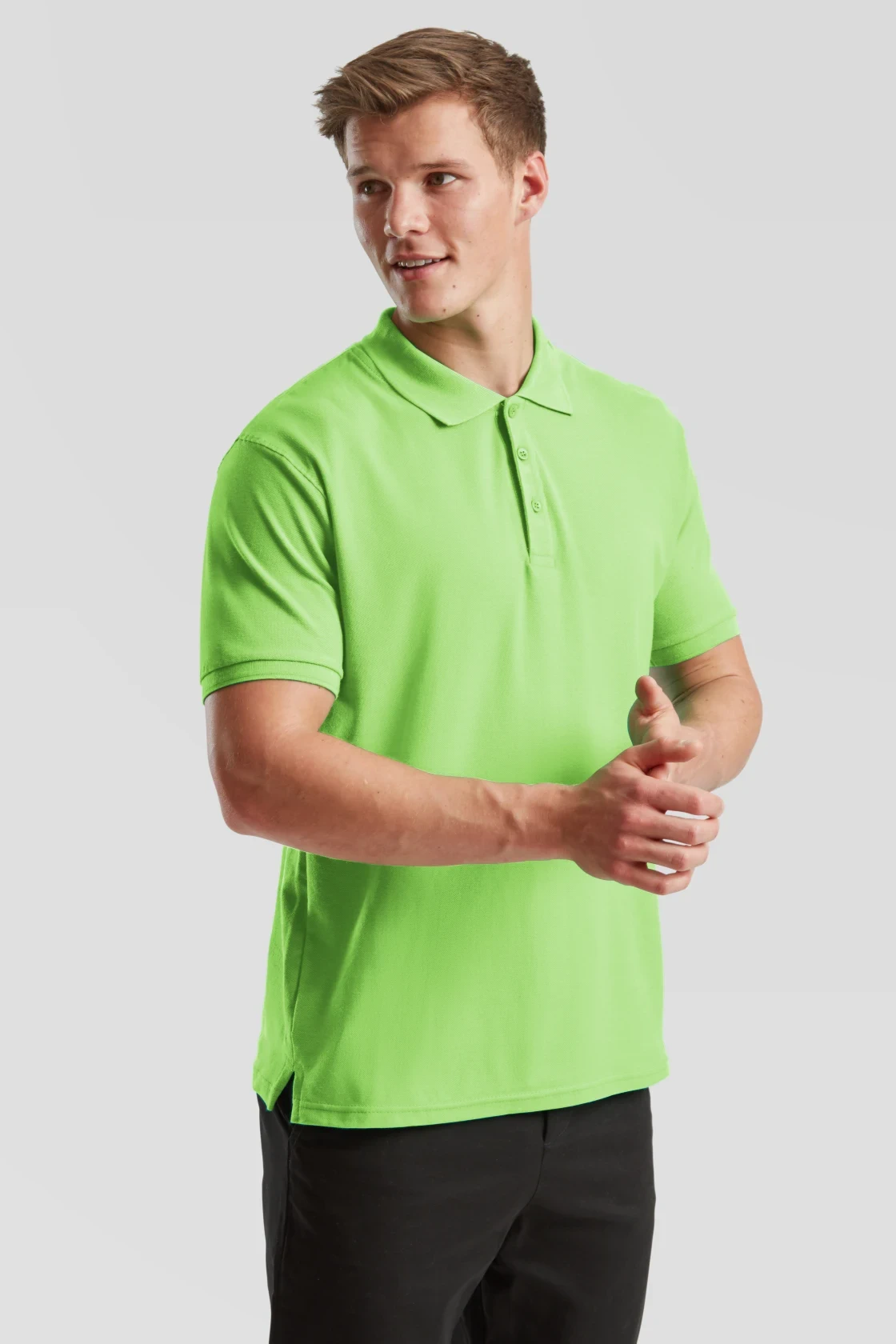 fruit-of-the-loom-63-218-0-premium-poloshirt-lime-model-1 F.O.L. Premium Polo