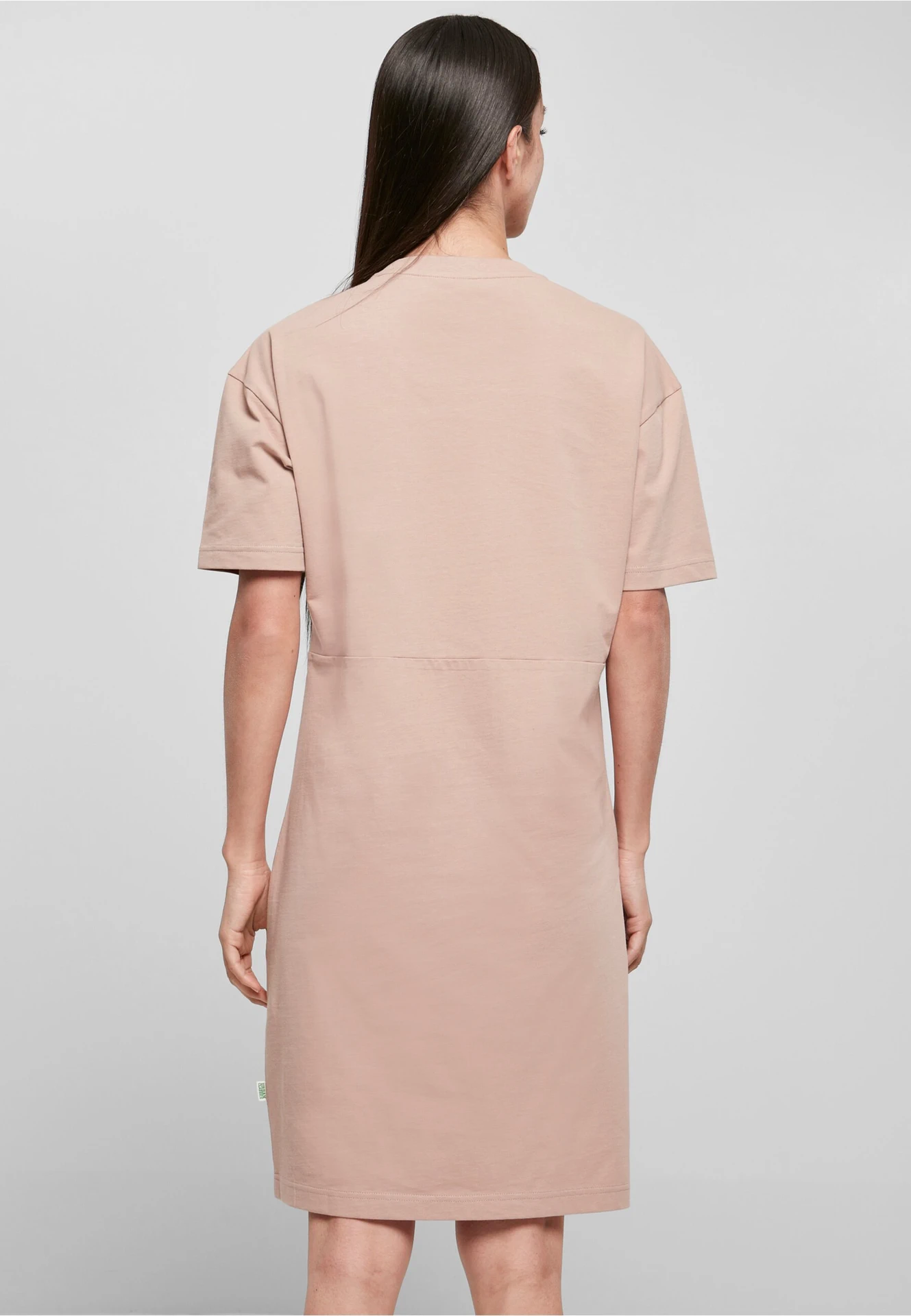 BYB-BY181-ladies-organic-oversized-slit-t-shirt-dress-duskrose-model-2 Build Your Brand Ladies Organic Oversized Slit Tee Dress