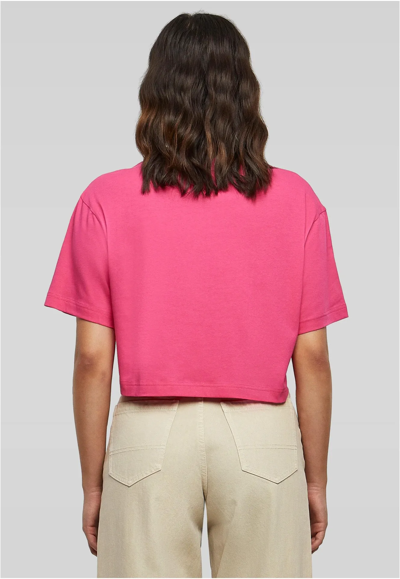 BYB-BY264-ladies-short-oversized-t-shirt-hibiskuspink-model-2 Build Your Brand Ladies Short Oversized Tee