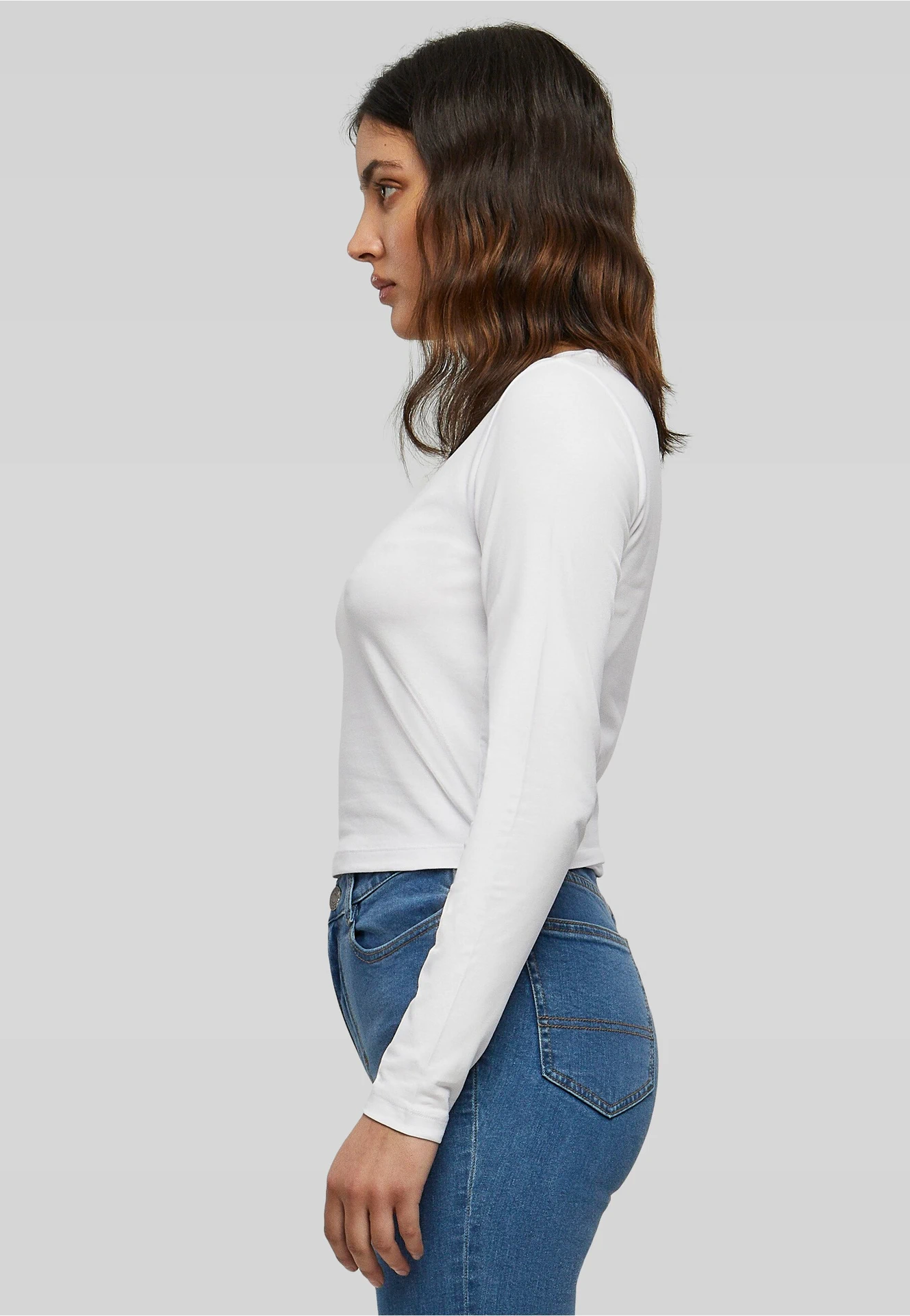 Build Your Brand Ladies Short Longsleeve Tee