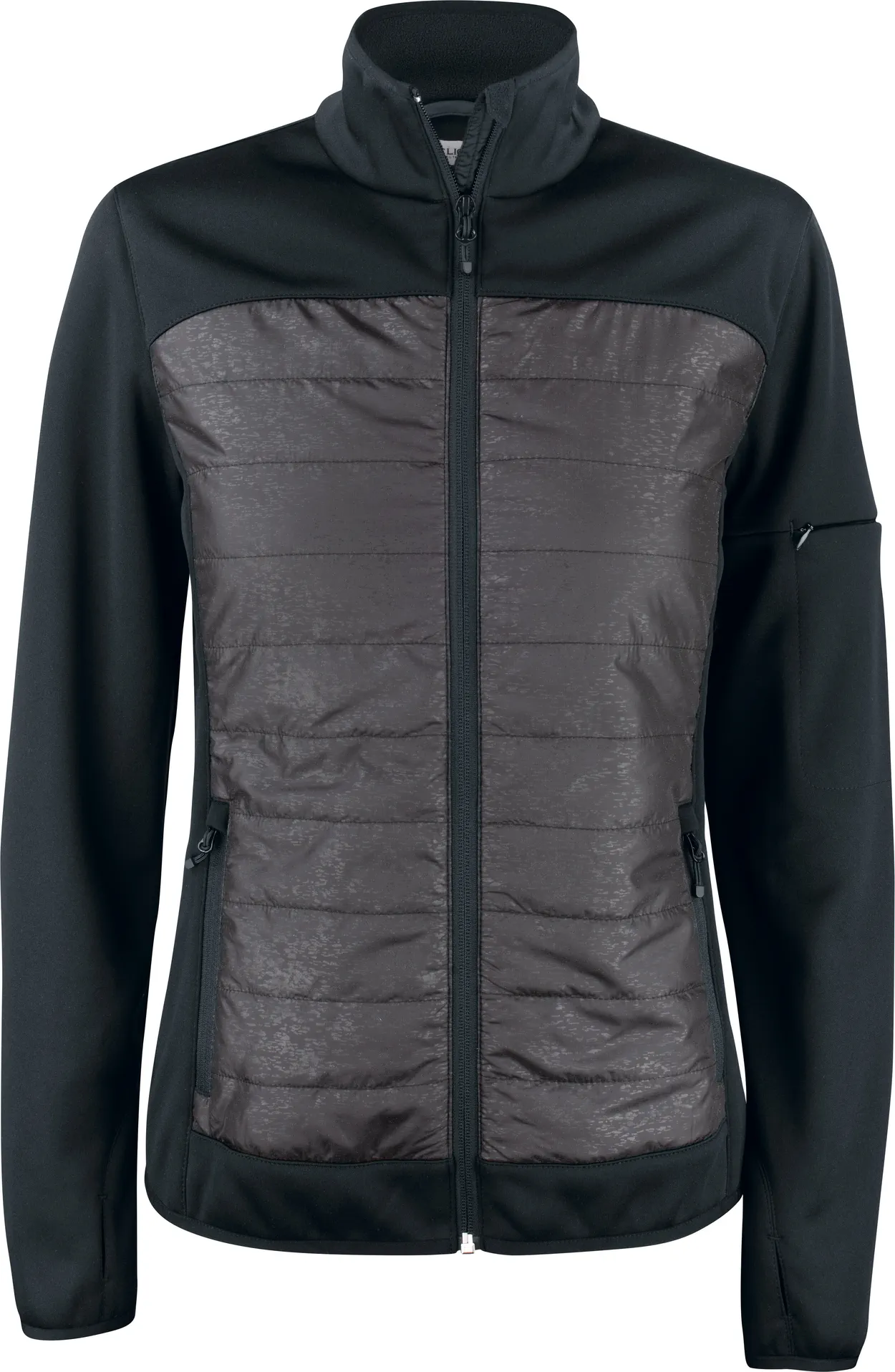 clique-020934-custer-jacket-women-black-reflective-front-1 CLIQUE Reflektierende Damen Hybrid Jacke