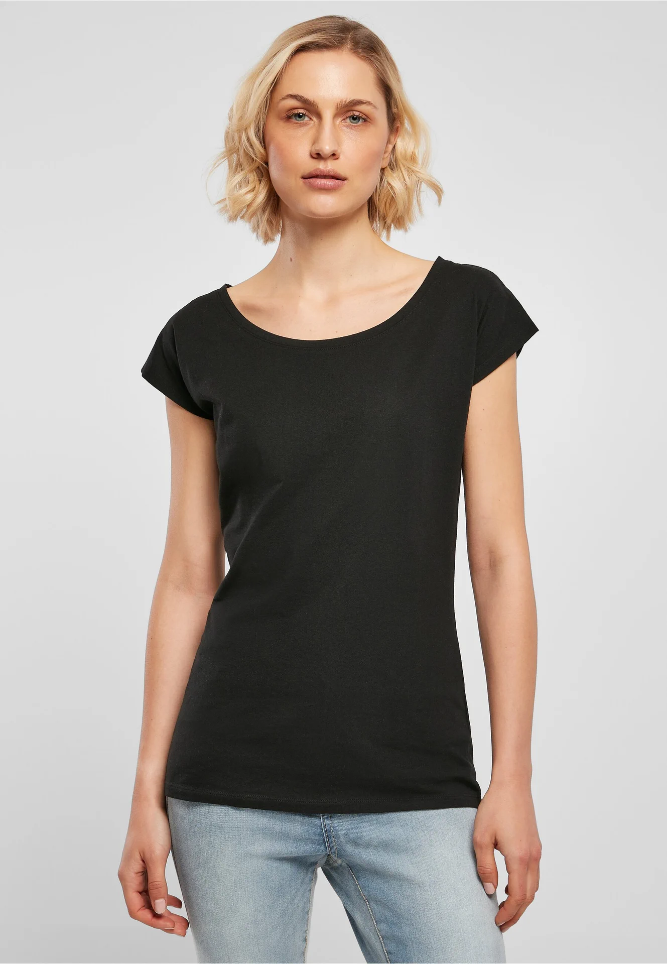Build Your Brand Ladies Wide Neck Tee