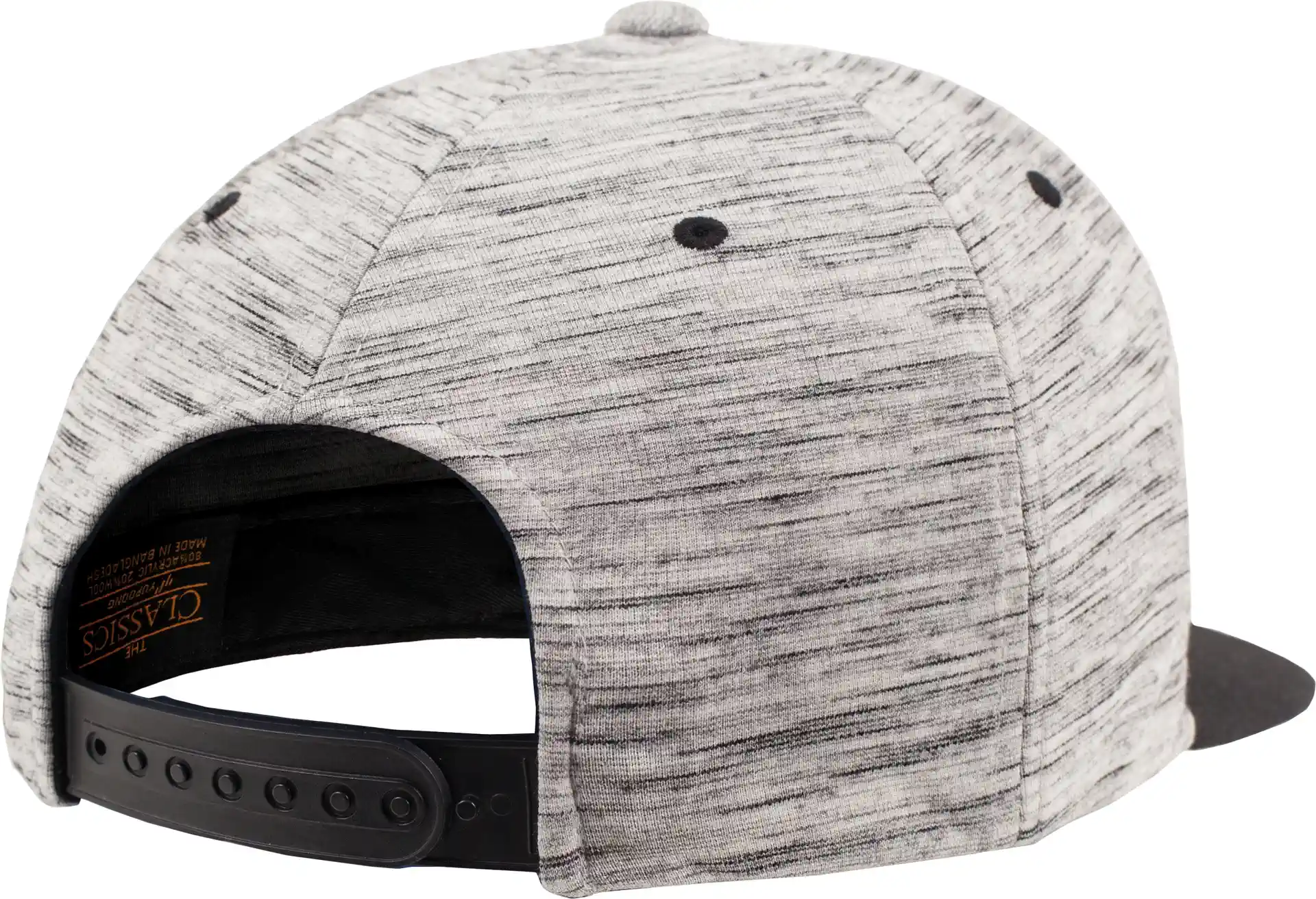 flexfit-6089sc-stripes-melange-crown-snapback-grey(stripesmelange)-black-back-5 FLEXFIT Stripes Melange Crown Snapback