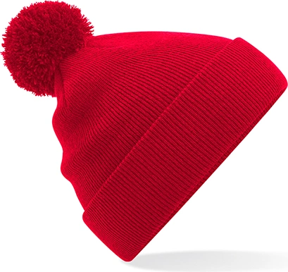 beechfield-b426b-junior-original-pom-pom-beanie-classicred-front-1 Beechfield Junior Original Pom Pom Beanie