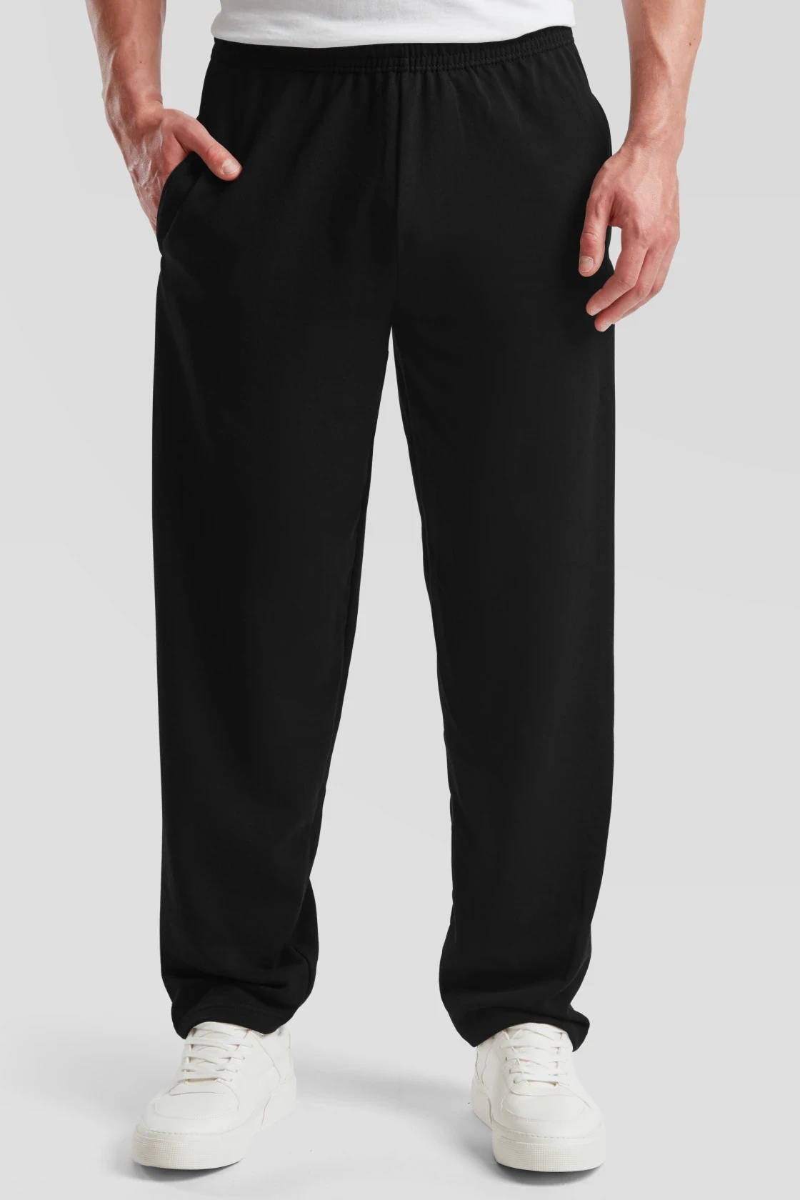 fruit-of-the-loom-64-038-0-lightweight-open-hem-jog-pants-black-model-0 F.O.L. Lightweight Jog Pants