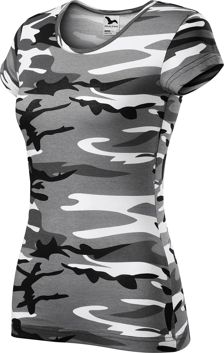 malfini-C22-camo-pure-t-shirt-damen-camouflage-grau-left-3 MALFINI T-Shirt Camo Pure C22