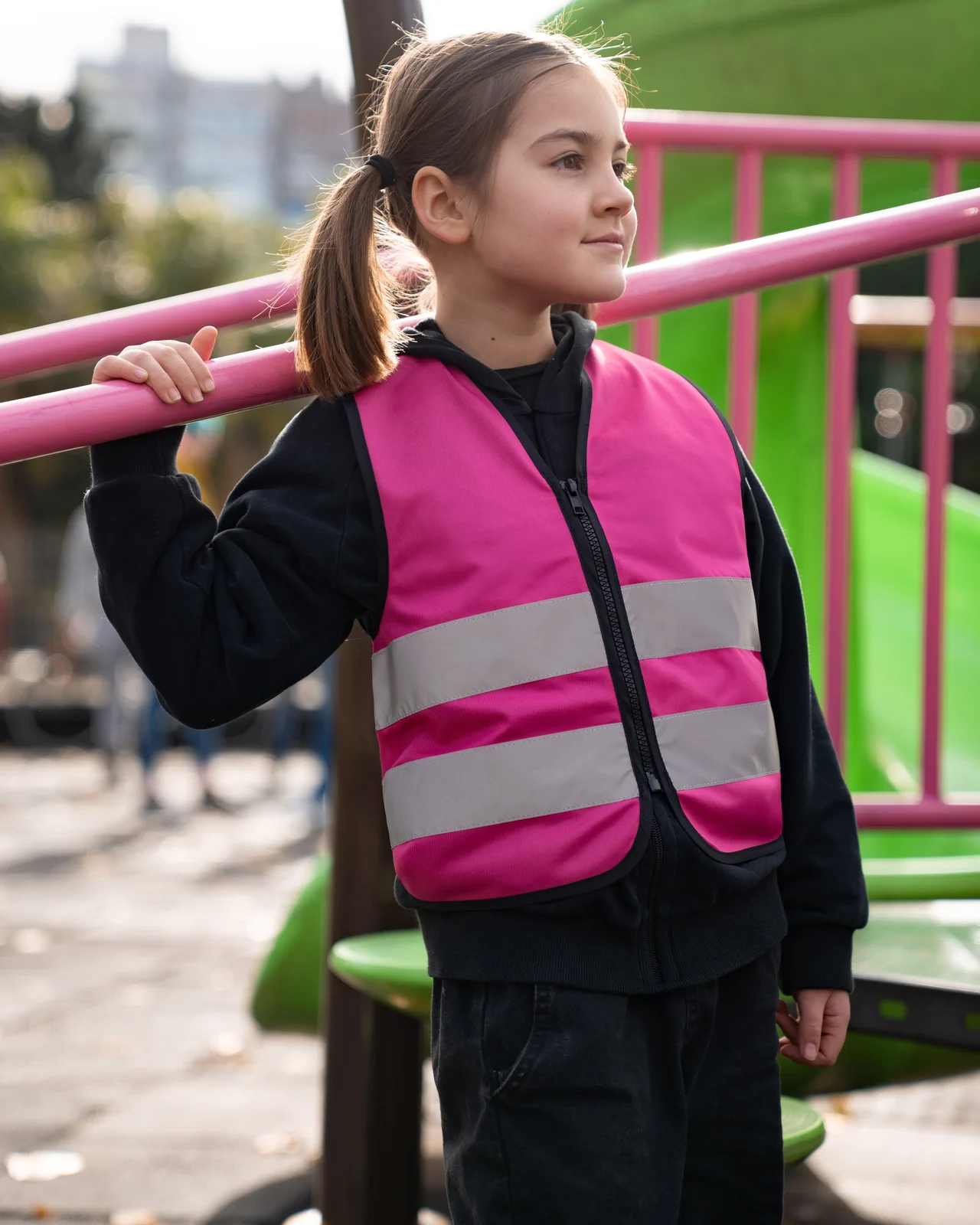 korntex-kwrx-kids-hi-vis-safety-vest-with-zipper-aalborg-magenta-model-0 Korntex Kids´ Hi-Vis Safety Vest with Front Zipper Aalborg