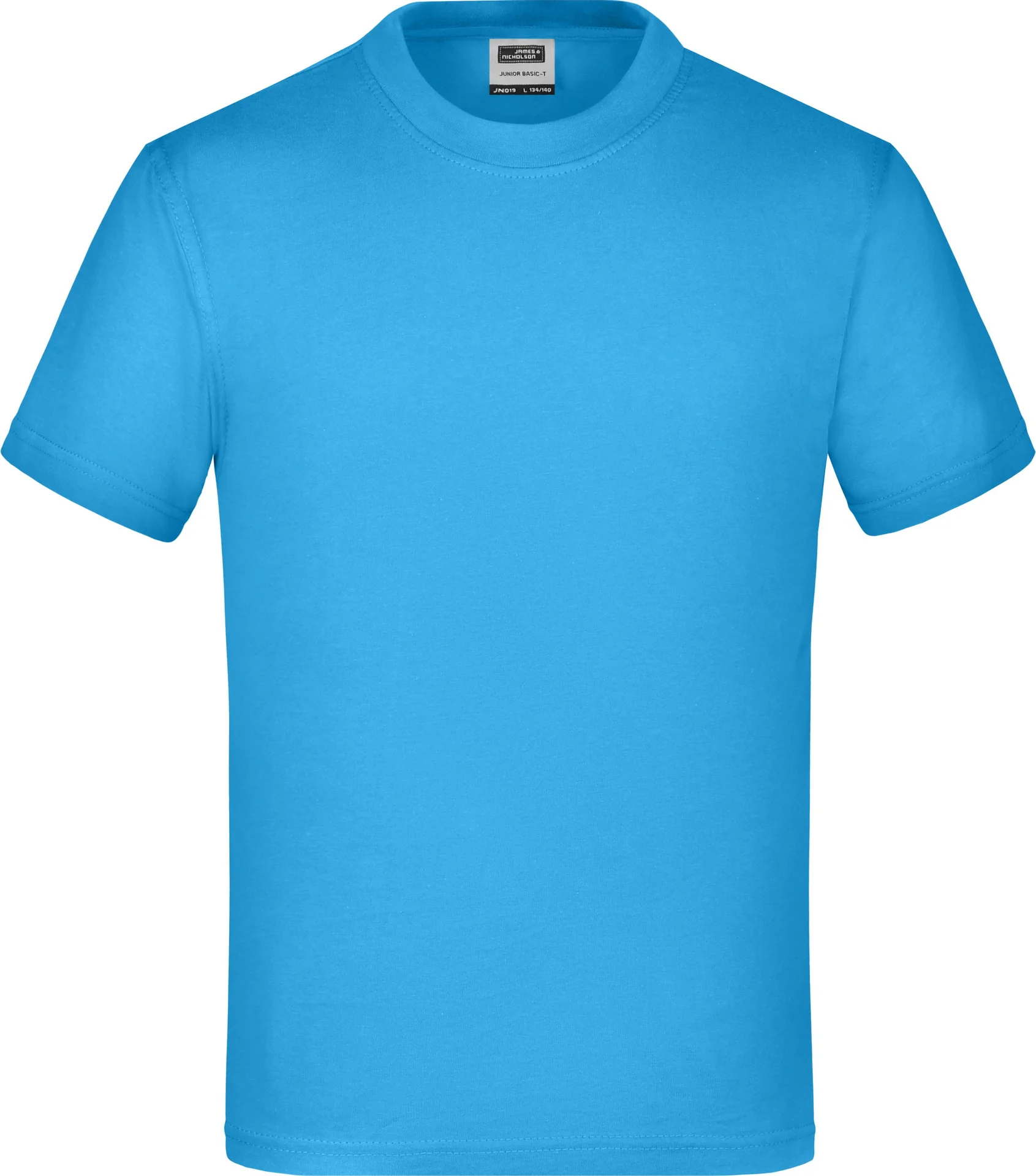jn019-junior-basic-t-shirt-aqua-front-3 James & Nicholson Junior Basic-T