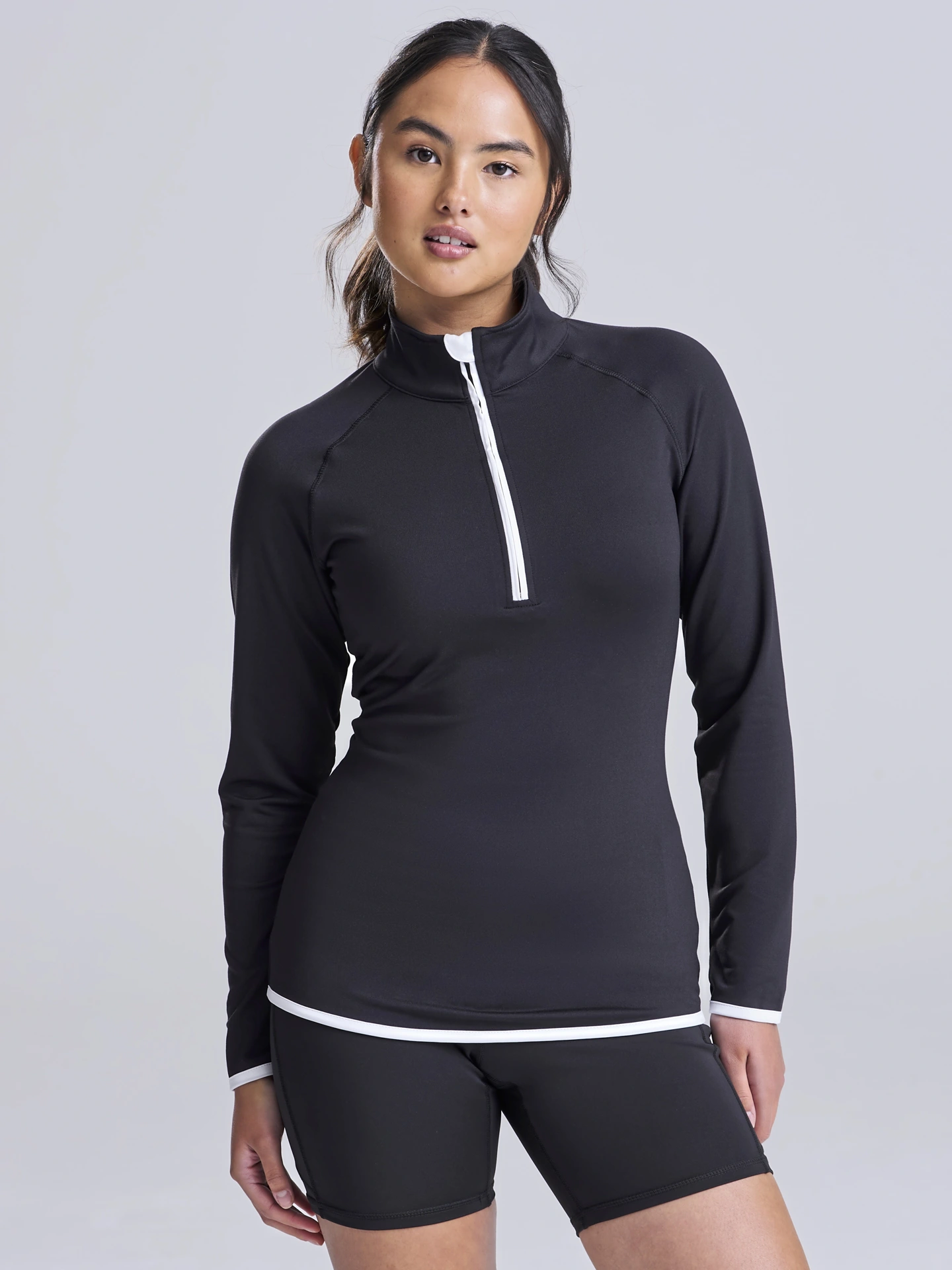 justcool-jc036-womens-cool-half-zip-sweatshirt-model-0 Just Cool Women's Cool 1/2 Zip Sweat