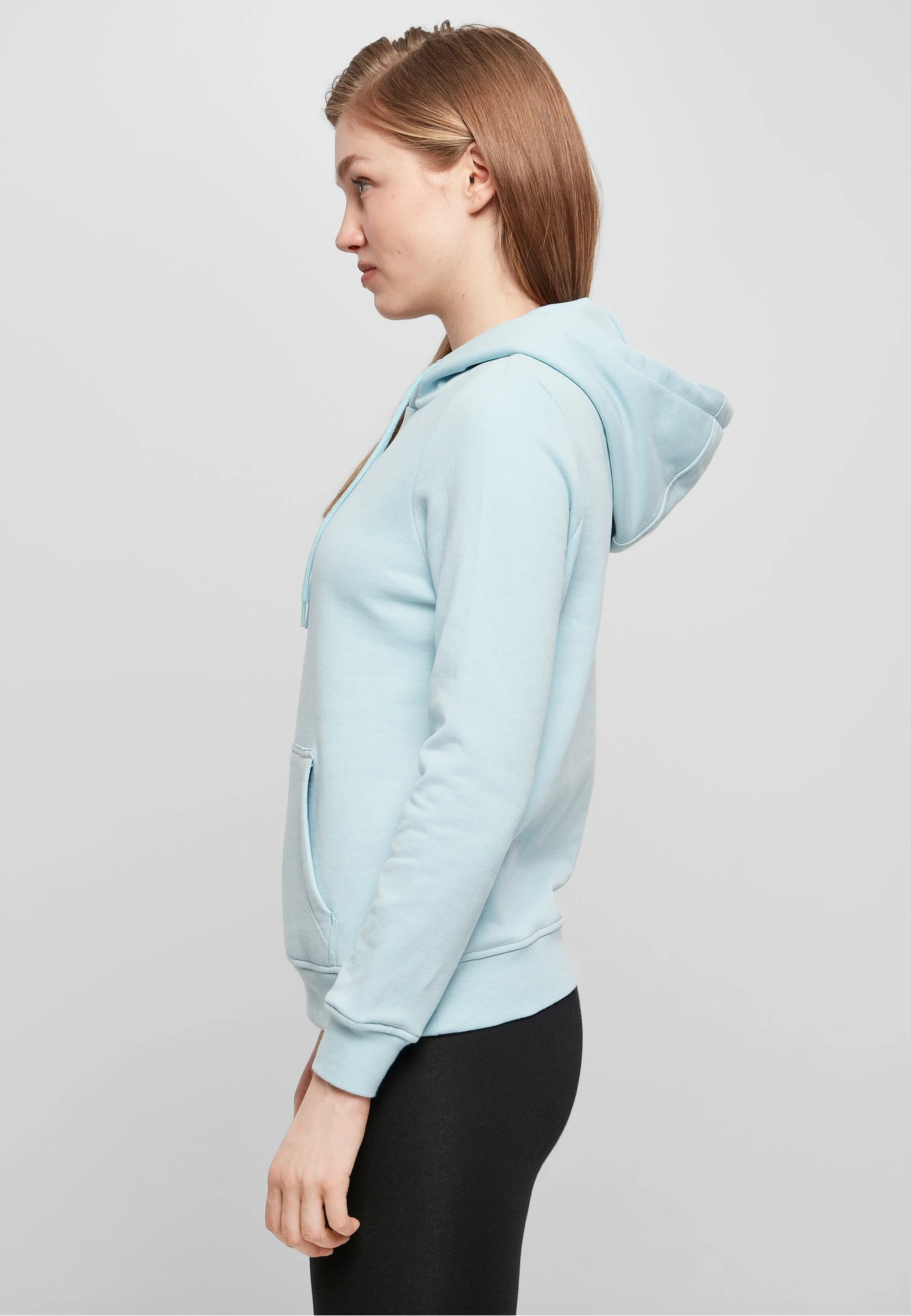 BYB-BB007-ladies-basic-hoody-oceanblue-model-1 Build Your Brand Ladies Basic Hoody
