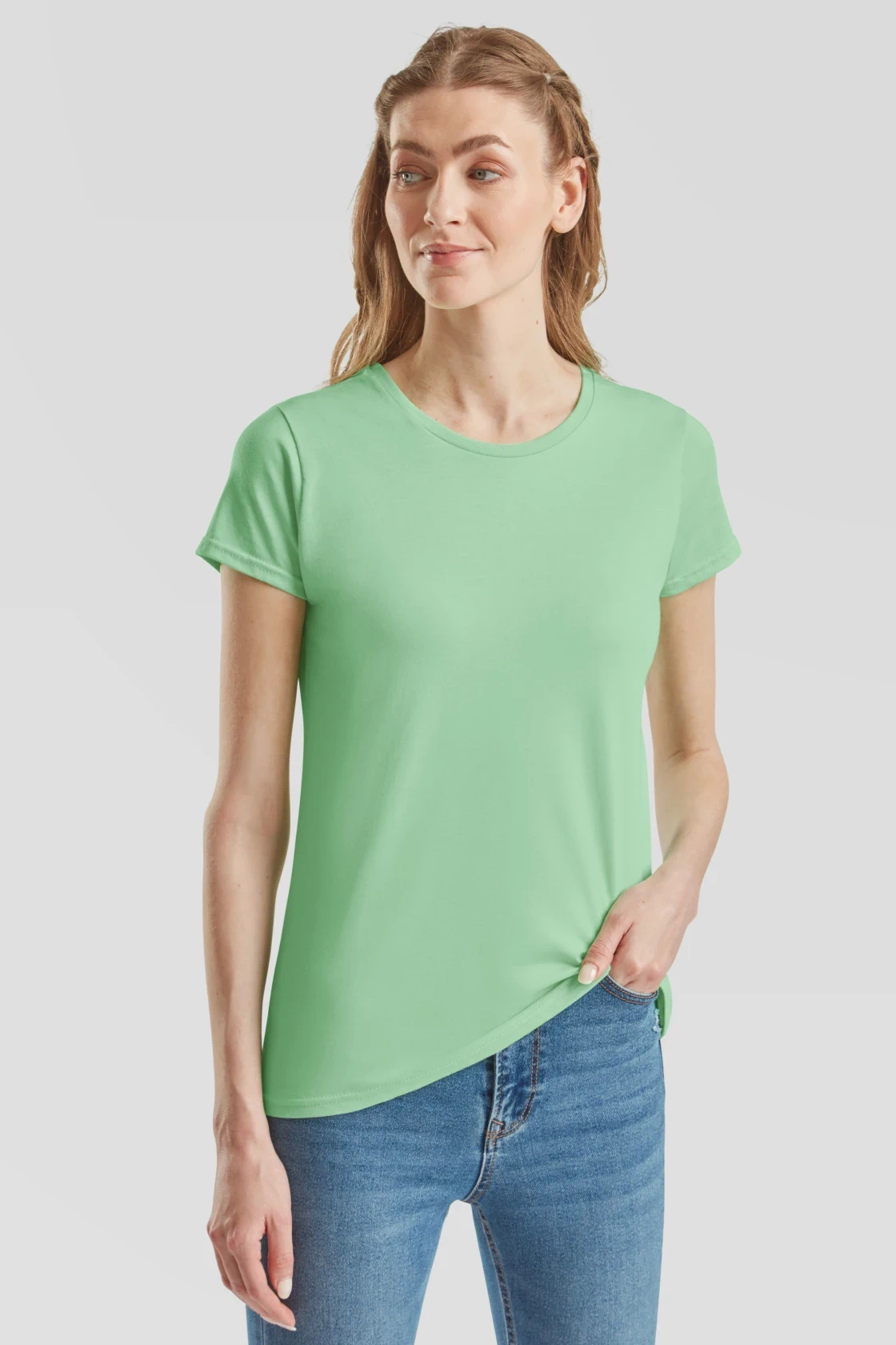 fruit-of-the-loom-61-432-0-ladies-iconic-150-t-shirt-neomint-model-0 F.O.L. Ladies Iconic T