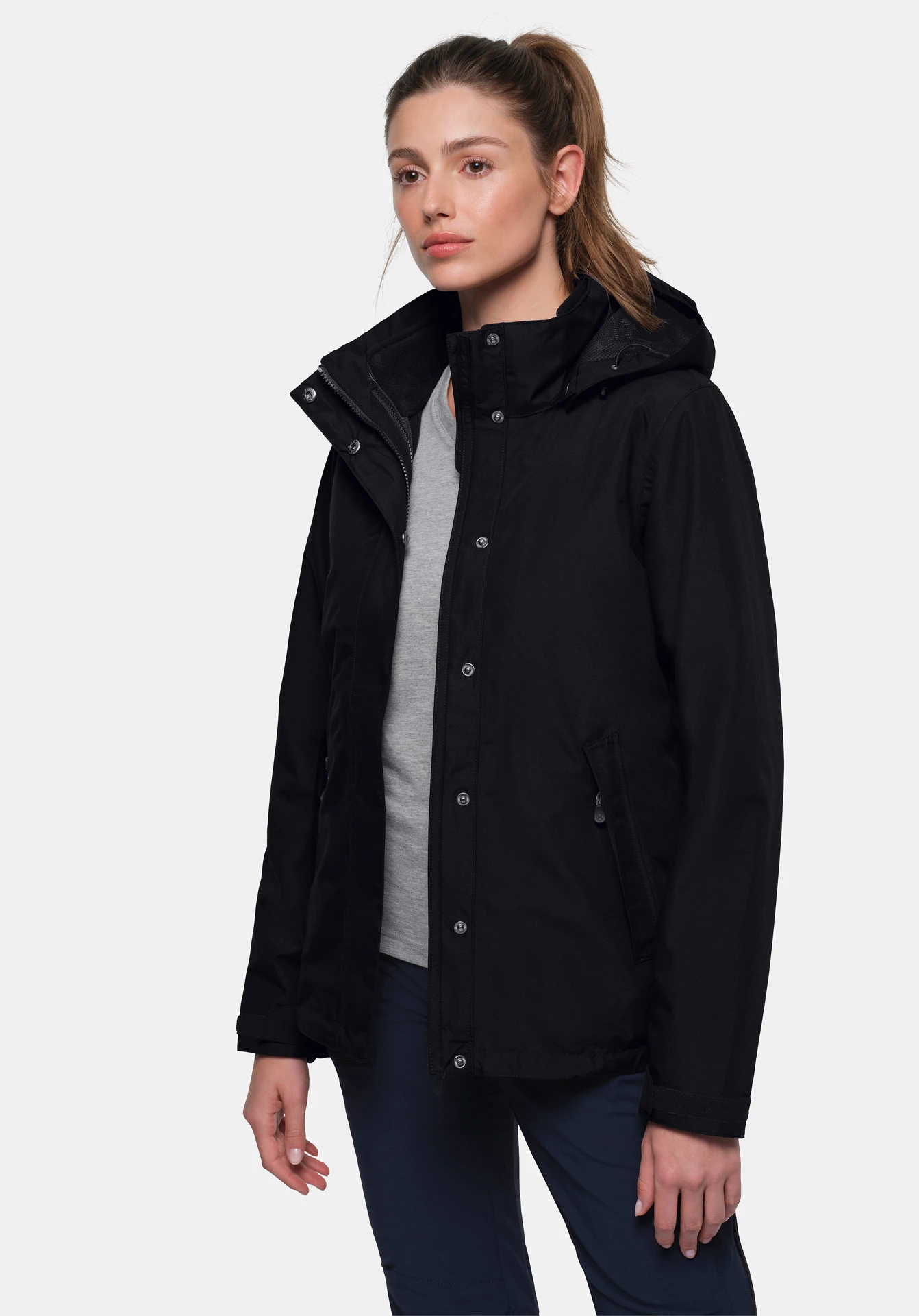 hakro-253-damen-3-in-1-activejacke-schwarz-model-0 HAKRO Women-Active-Jacke 253 Aspen