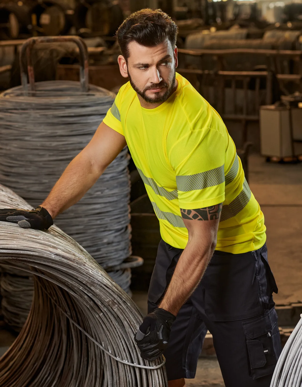 rimeck-1v8-t-shirt-hv-dry-fluoreszierendesgelb-model-0 RIMECK T-Shirt HV Dry 1V8