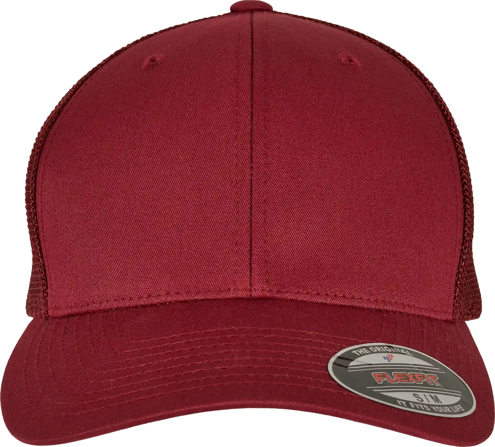 flexfit-6511-mesh-trucker-cap-cranberry-front-2 FLEXFIT Flexfit Mesh Trucker Cap