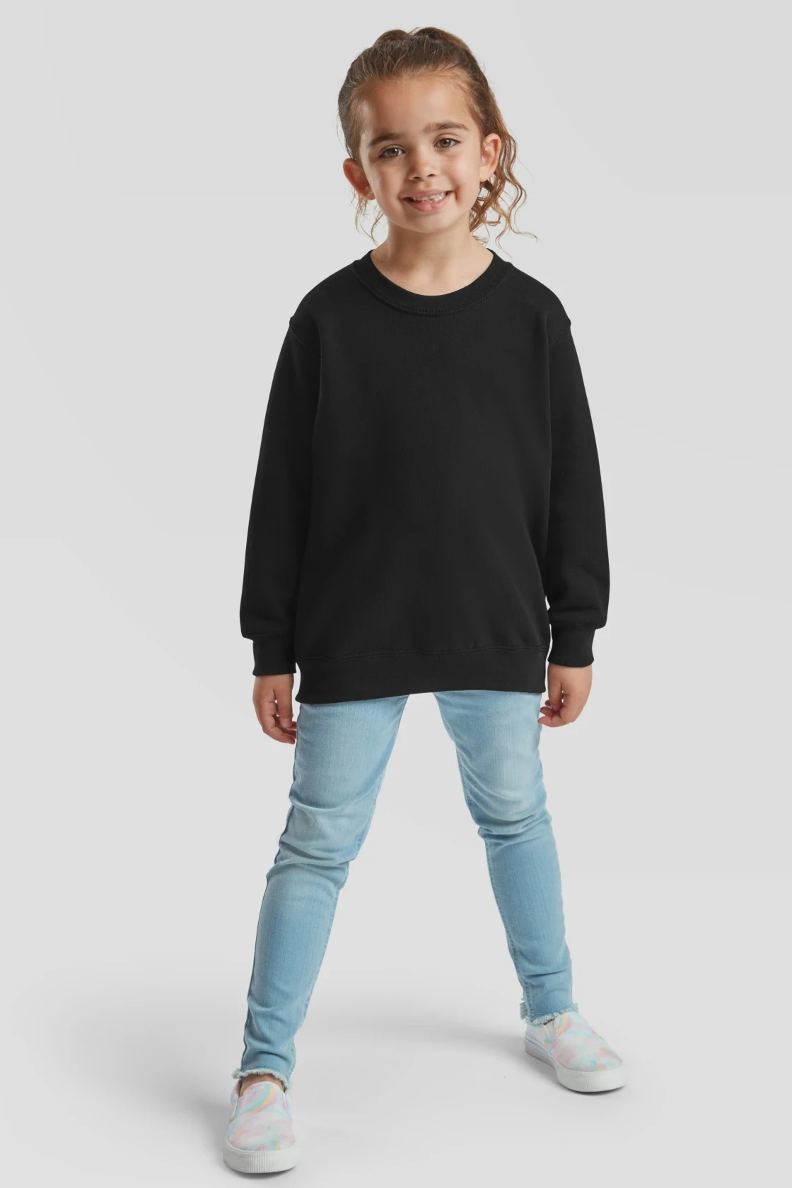 fruit-of-the-loom-62-041-0-kids-classic-set-in-sweatshirt-black-model-3 F.O.L. Classic Set-In Sweat Kids