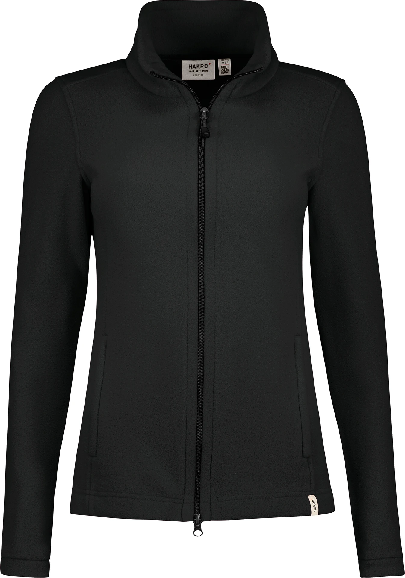 hakro-246-damen-fleecejacke-eco-schwarz-front-1 HAKRO Damen Fleecejacke ECO 246