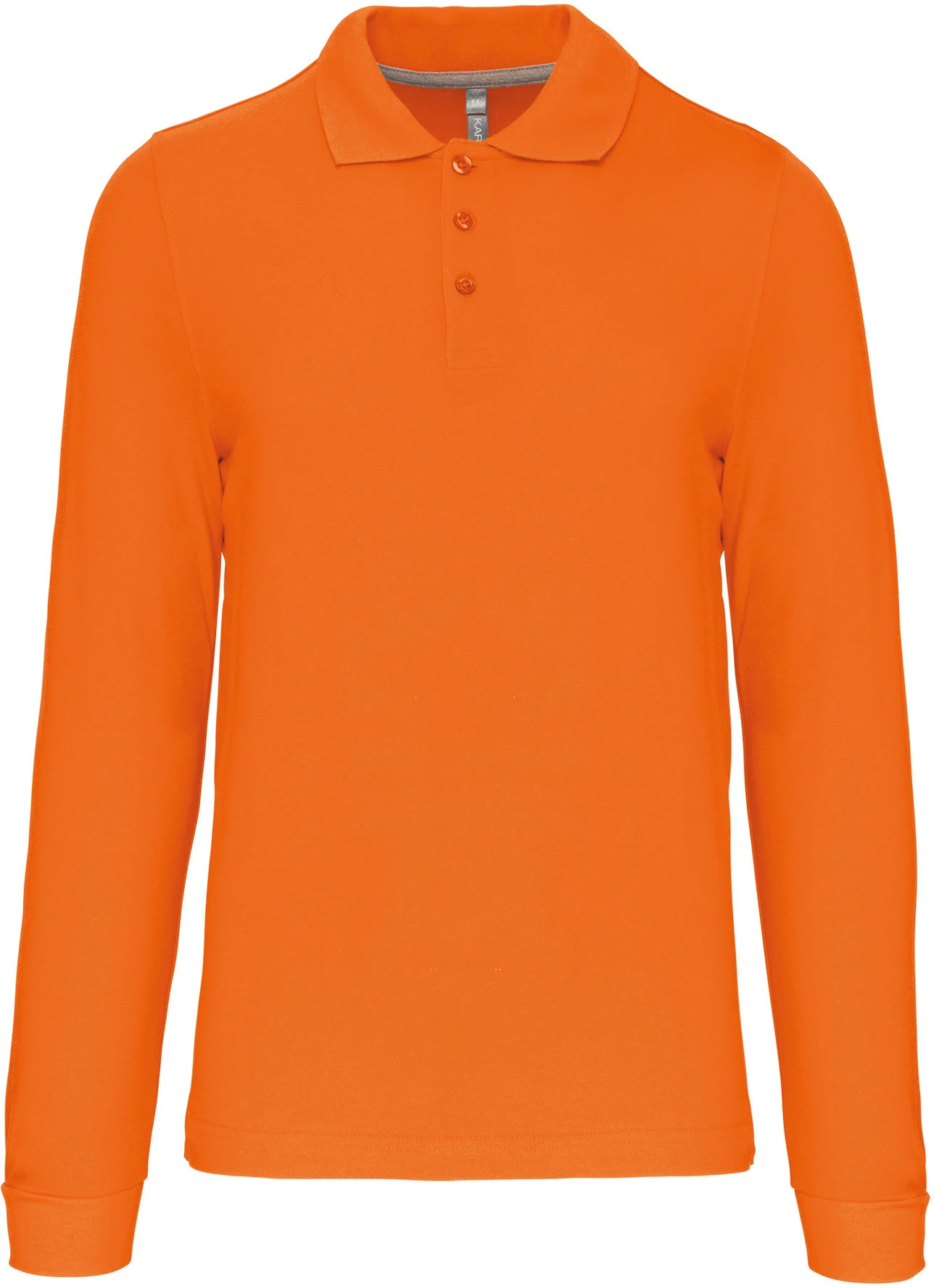 kariban-K243-herren-pique-polo-langarm-orange-front-3 Kariban Herren Piqué Polo langarm