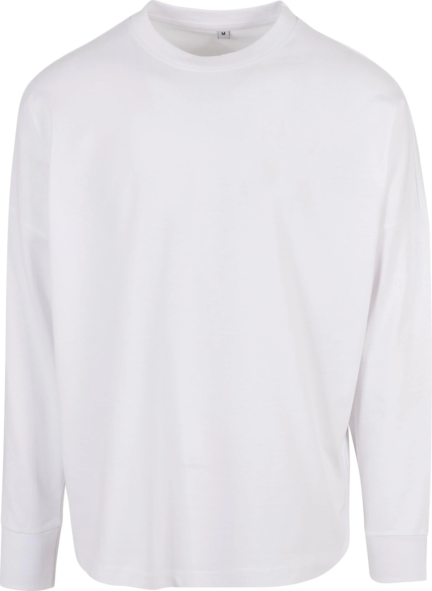 BYB-BY198-oversized-cut-on-sleeve-longsleeve-white-front-4 Build Your Brand Oversized Cut On Sleeve Longsleeve