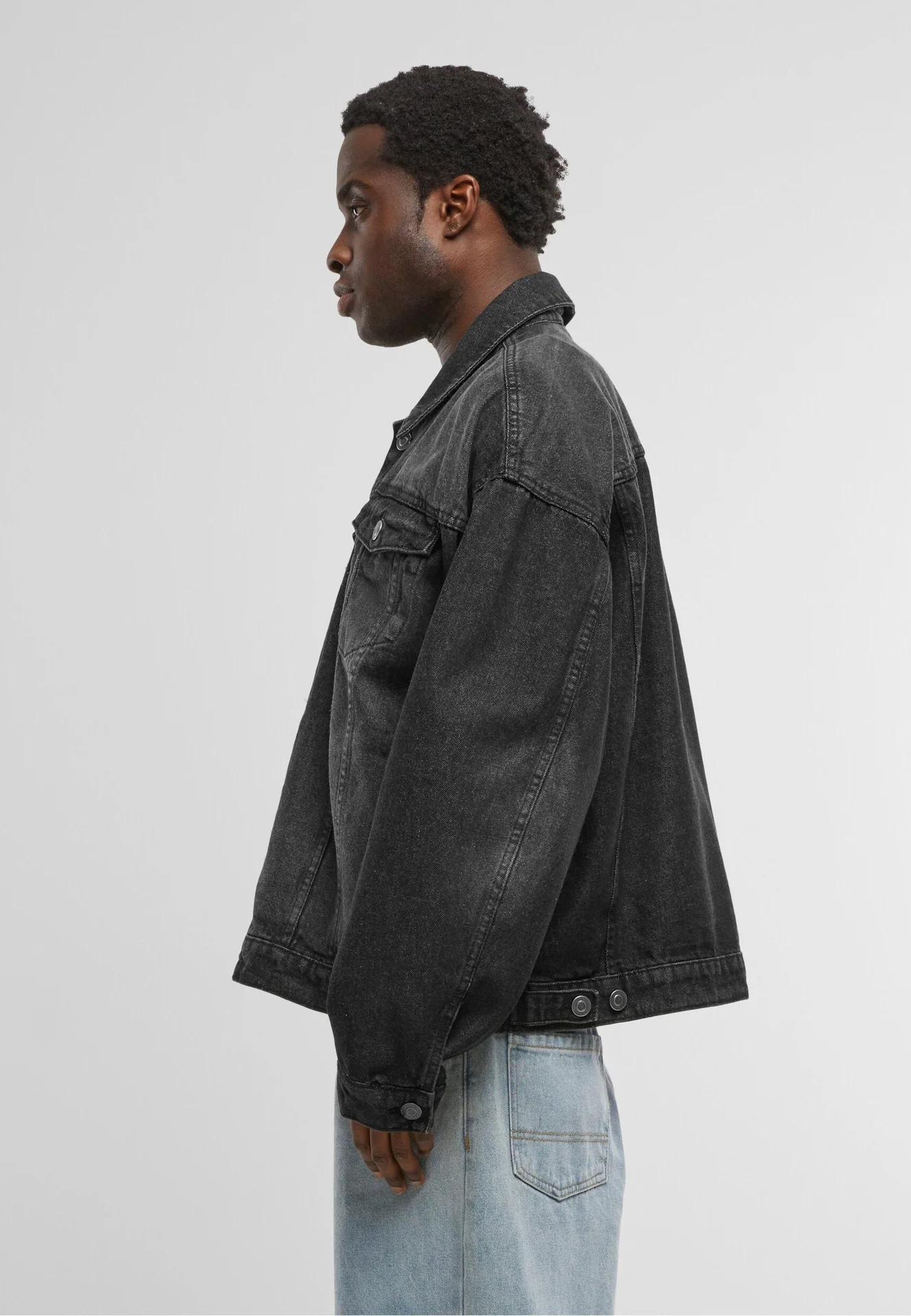 Build Your Brand Heavy Ounce Boxy Denim Jacket