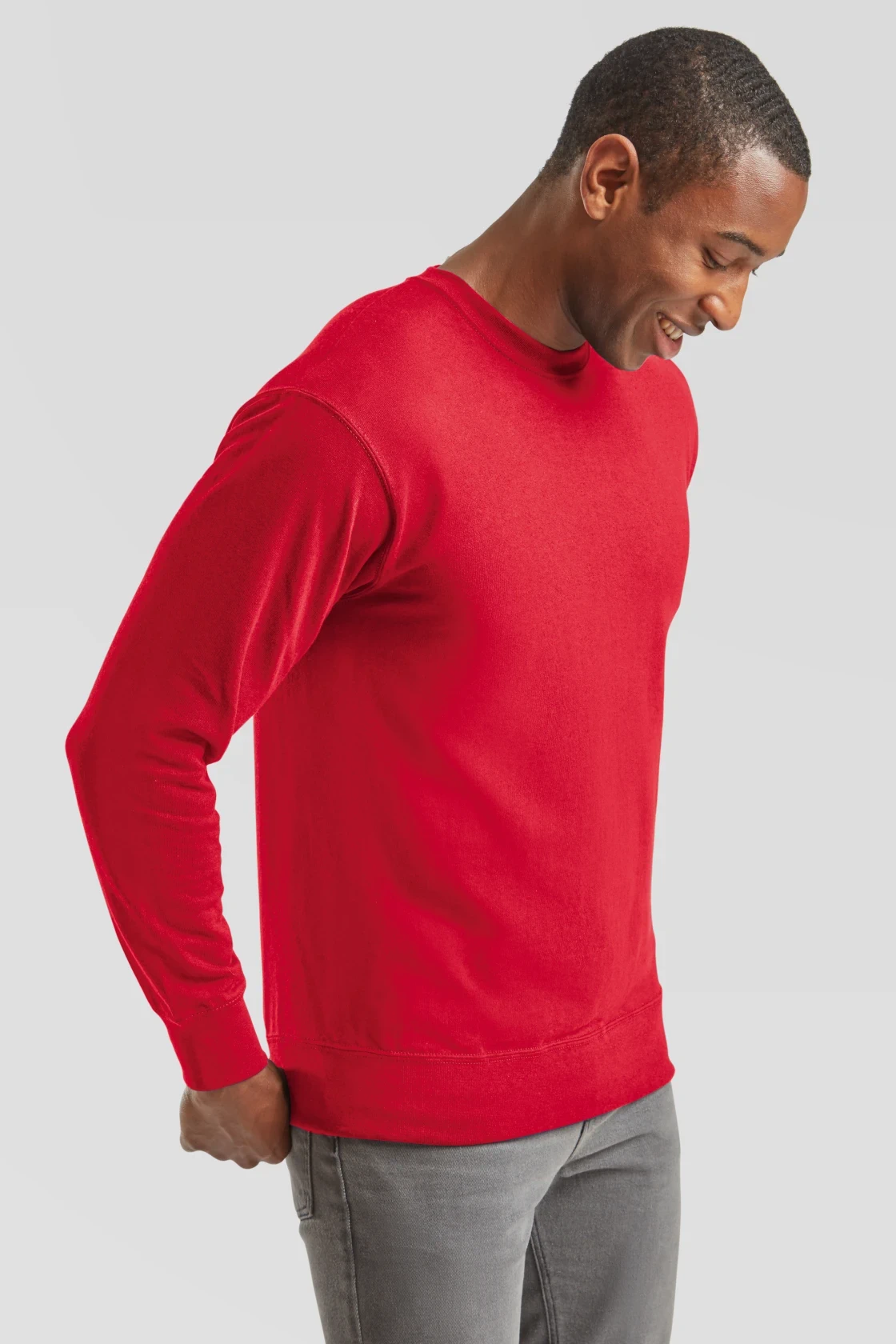 fruit-of-the-loom-62-156-0-lightweight-set-in-sweatshirt-red-model-1 F.O.L. Lightweight Set-In Sweat